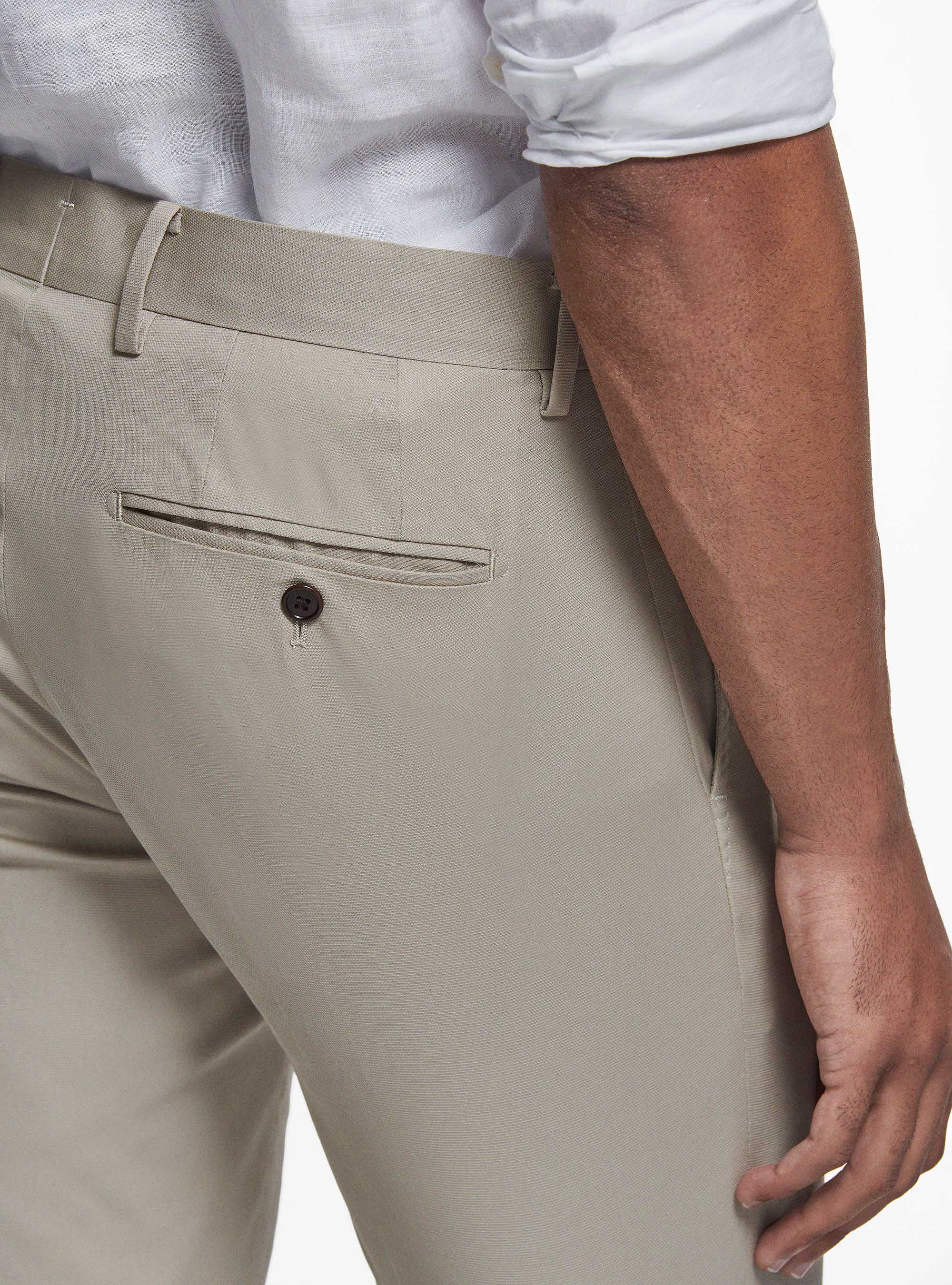 Pantaloni in puro cotone armaturato, SABBIA