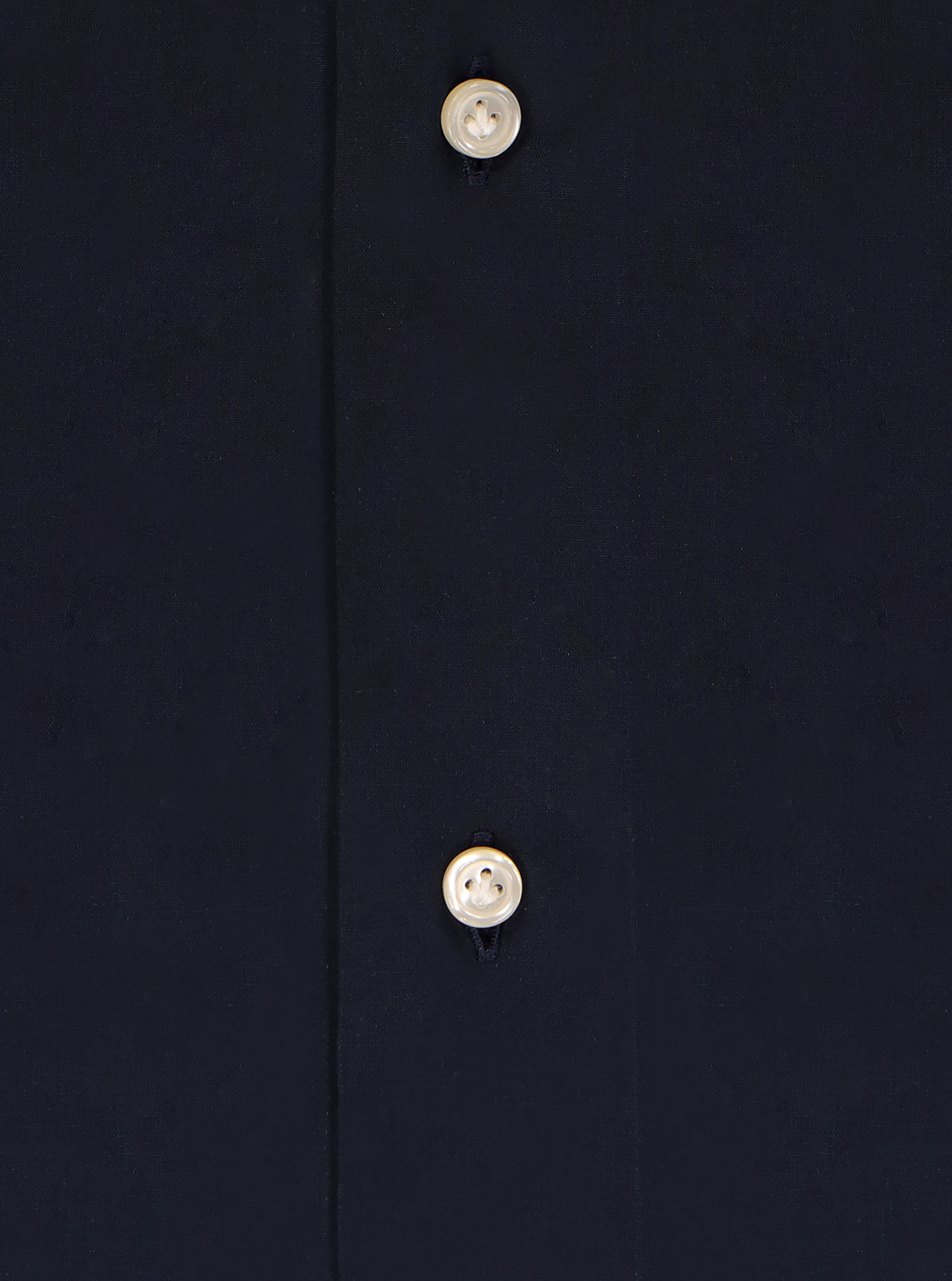 Camicia collo francese in popeline stretch, BLU NAVY