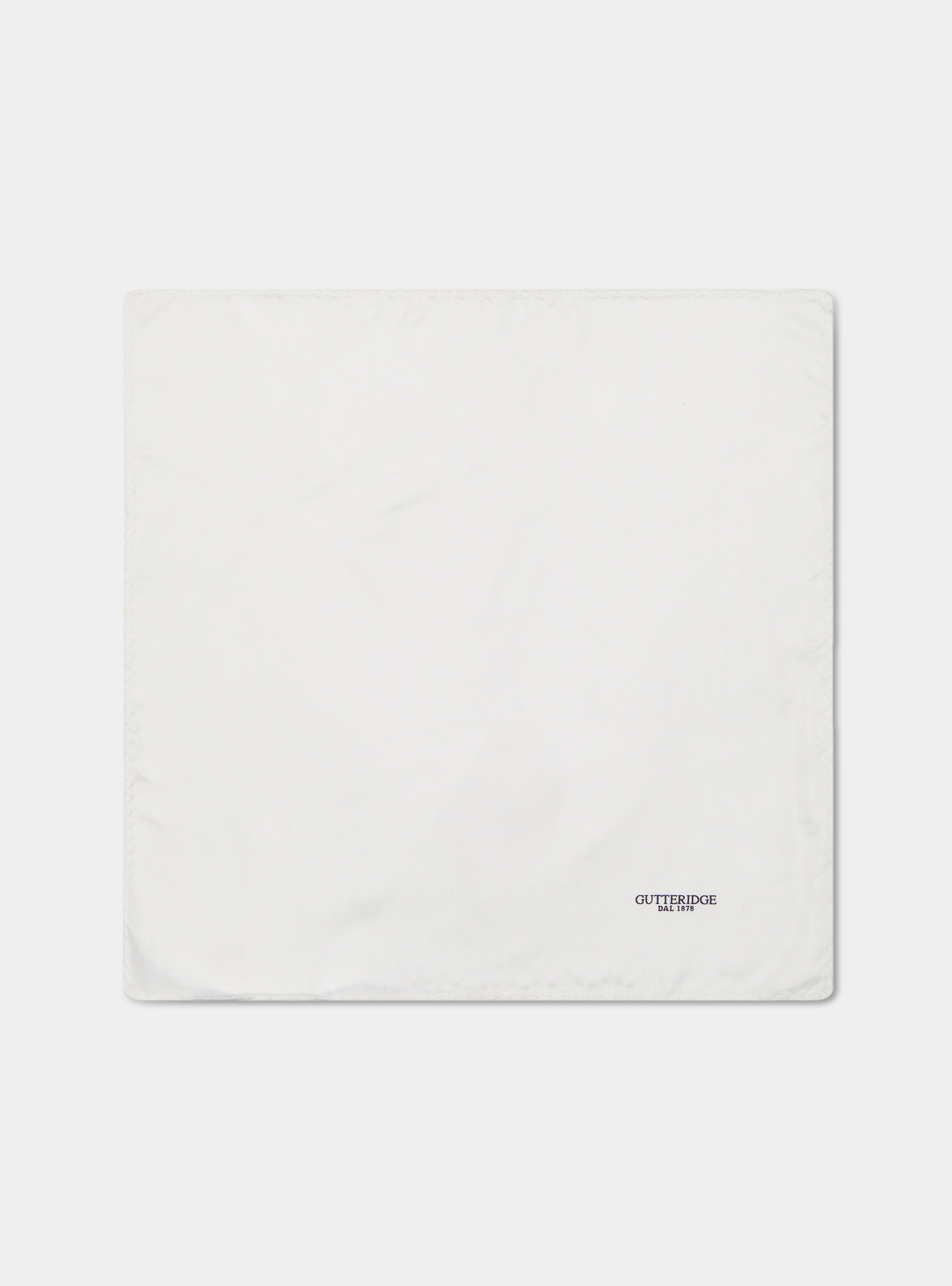 Pochette bianca in seta con logo, BIANCO