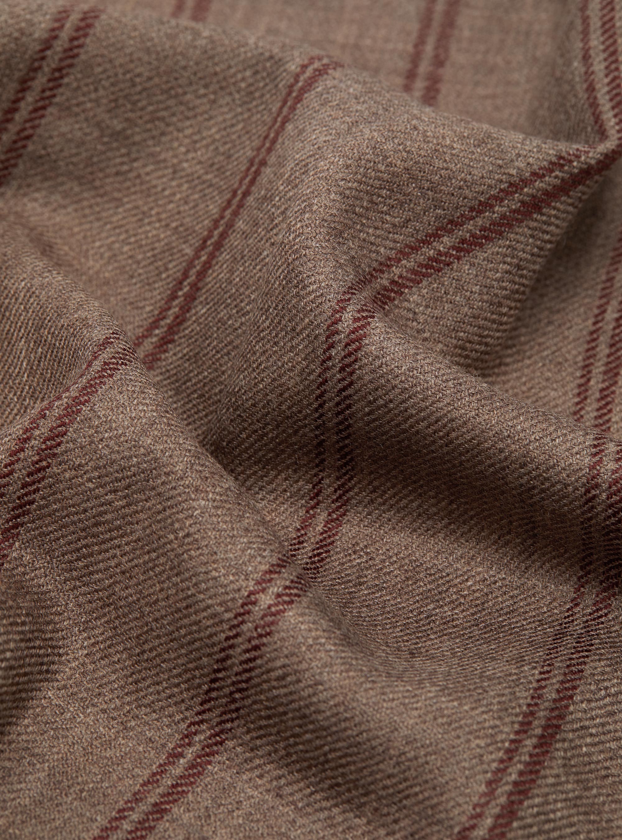 Striped pure wool scarf, MUD