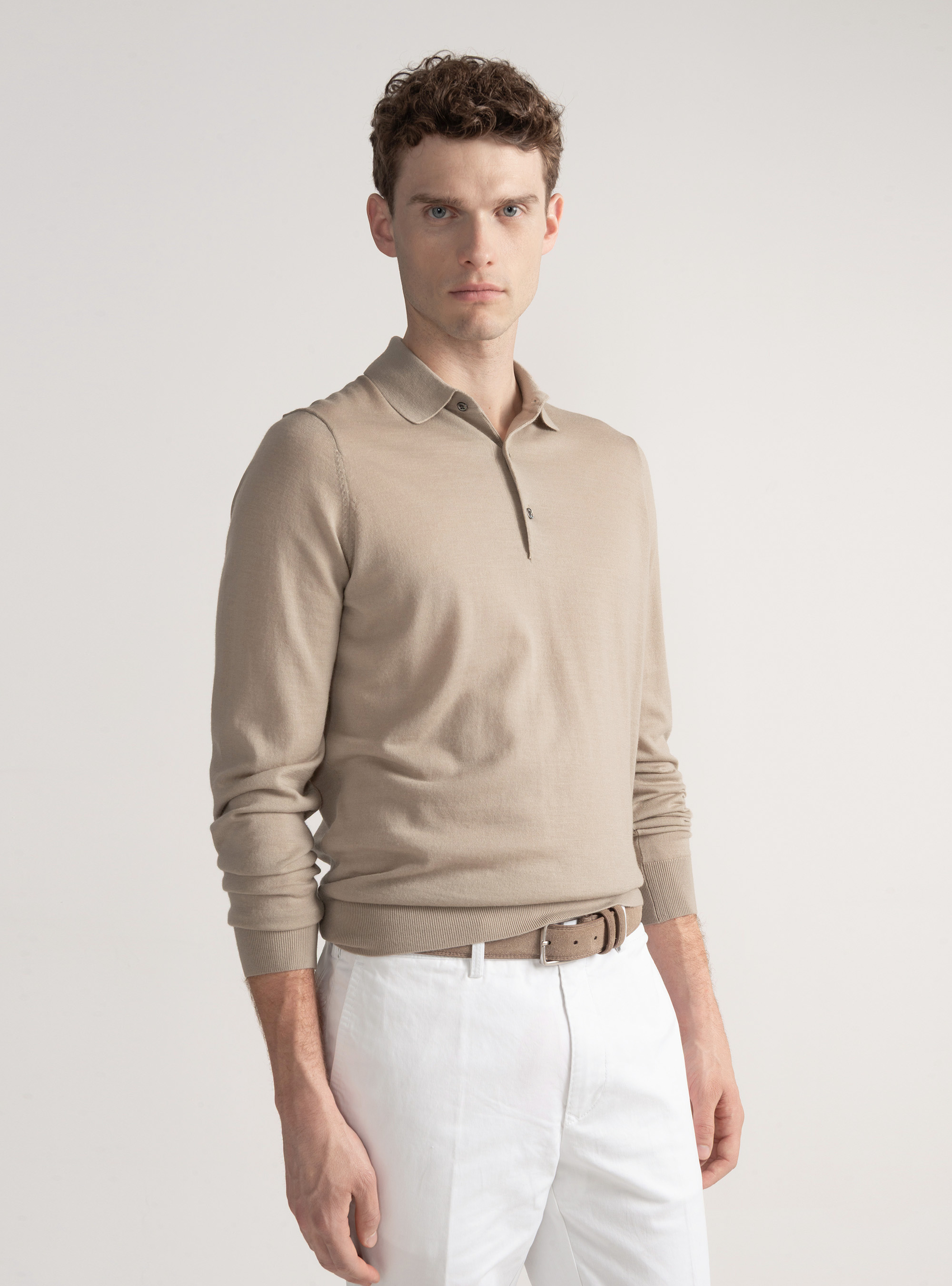 Polo de lana merina extrafina, ARENA