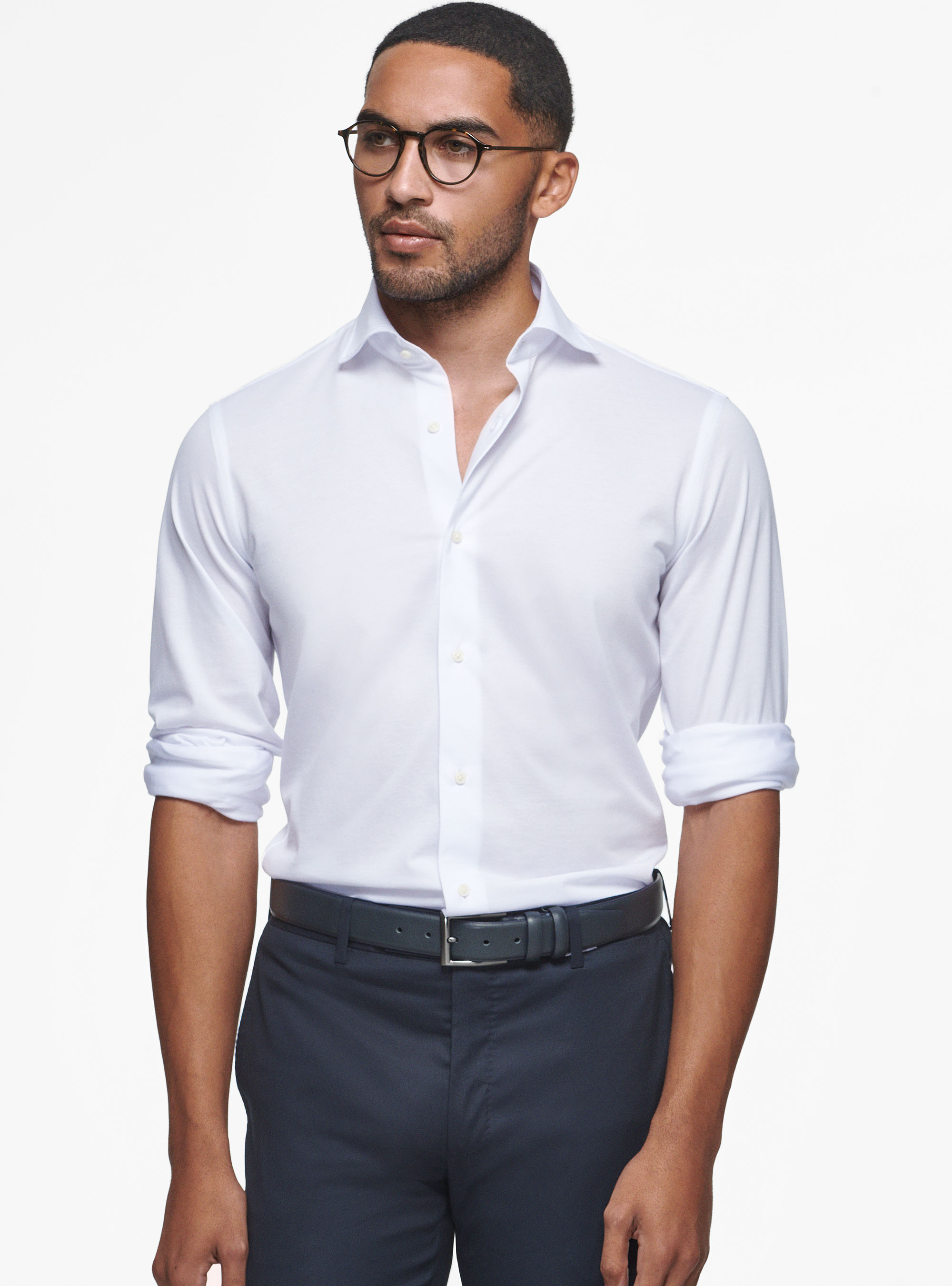 COOLMAX fabric pique shirt, WHITE