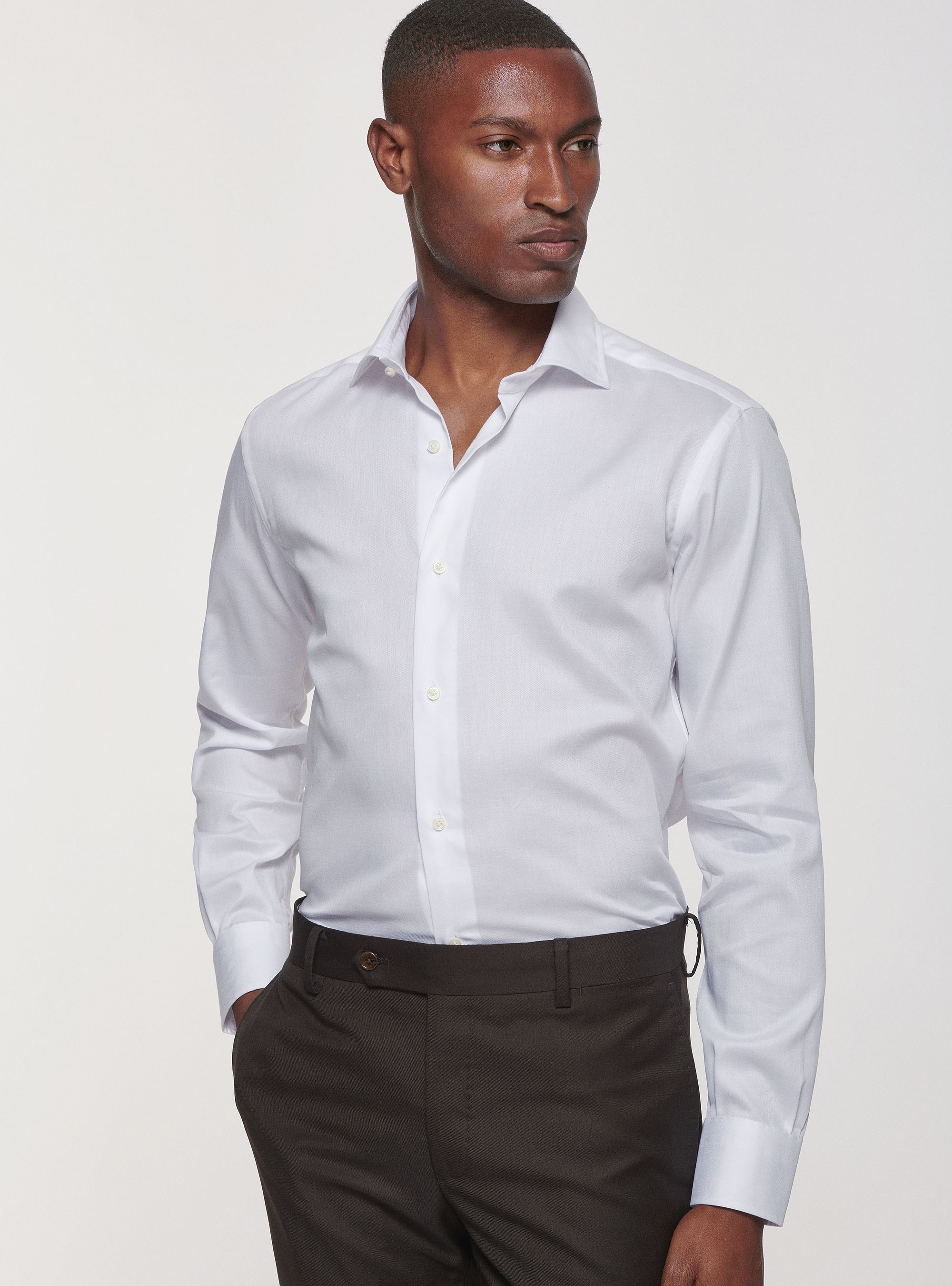 Pure textured cotton shirt, WHITE