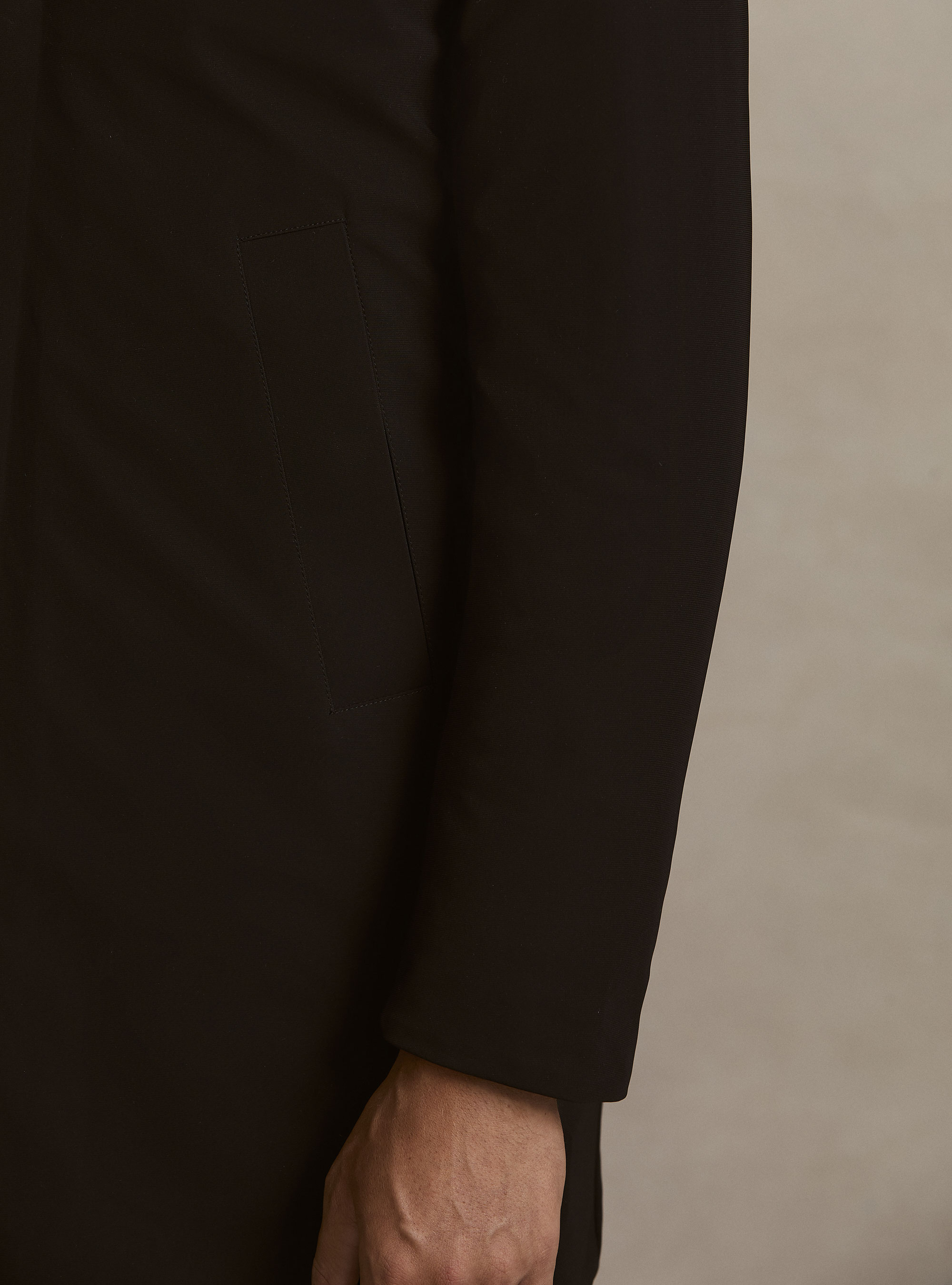 Single-breasted padded raincoat with removable bib, BLACK