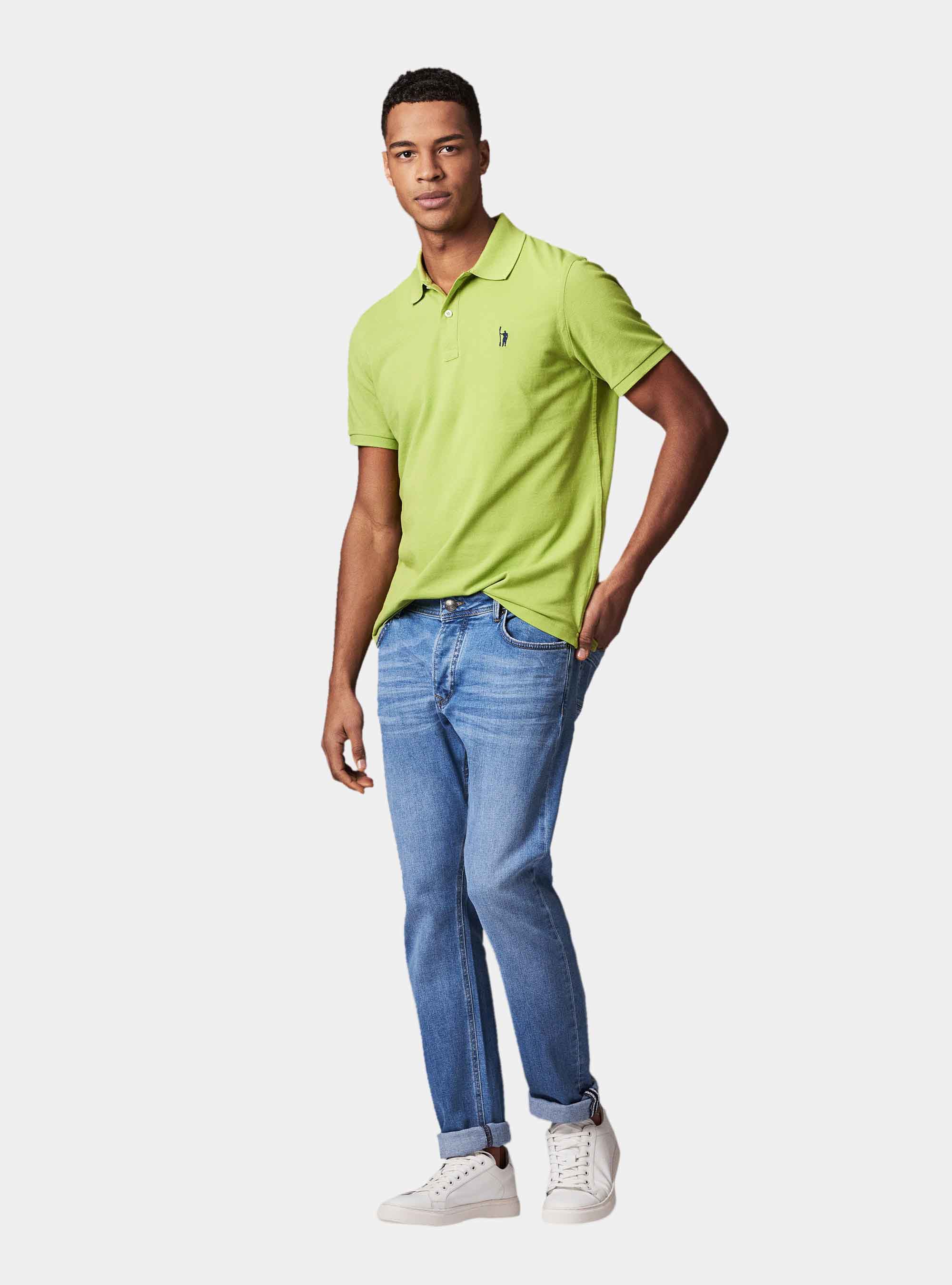 Polo basica in piquet, VERDE