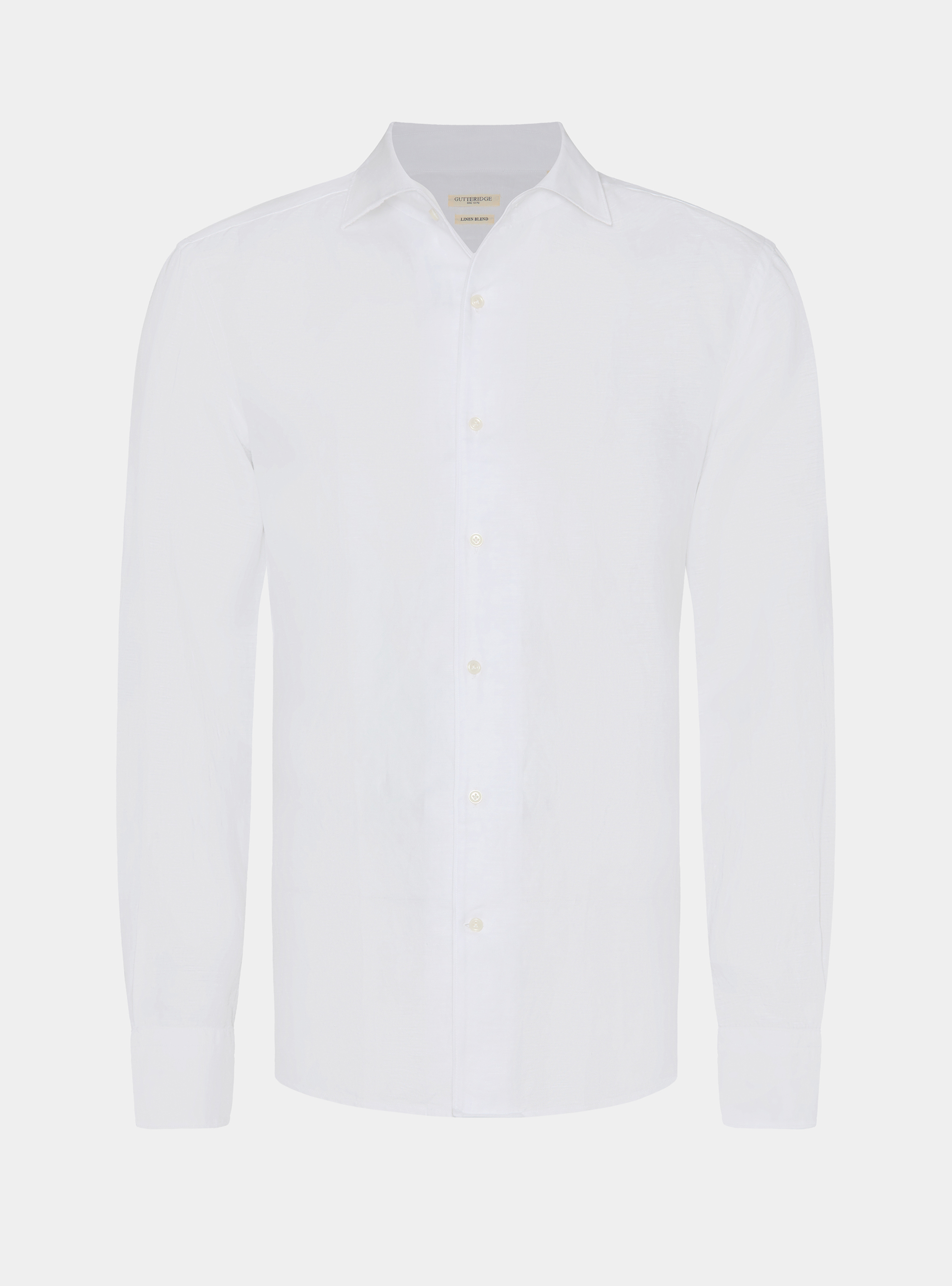Chemise en lin lyocell avec patte de boutonnage, BLANC