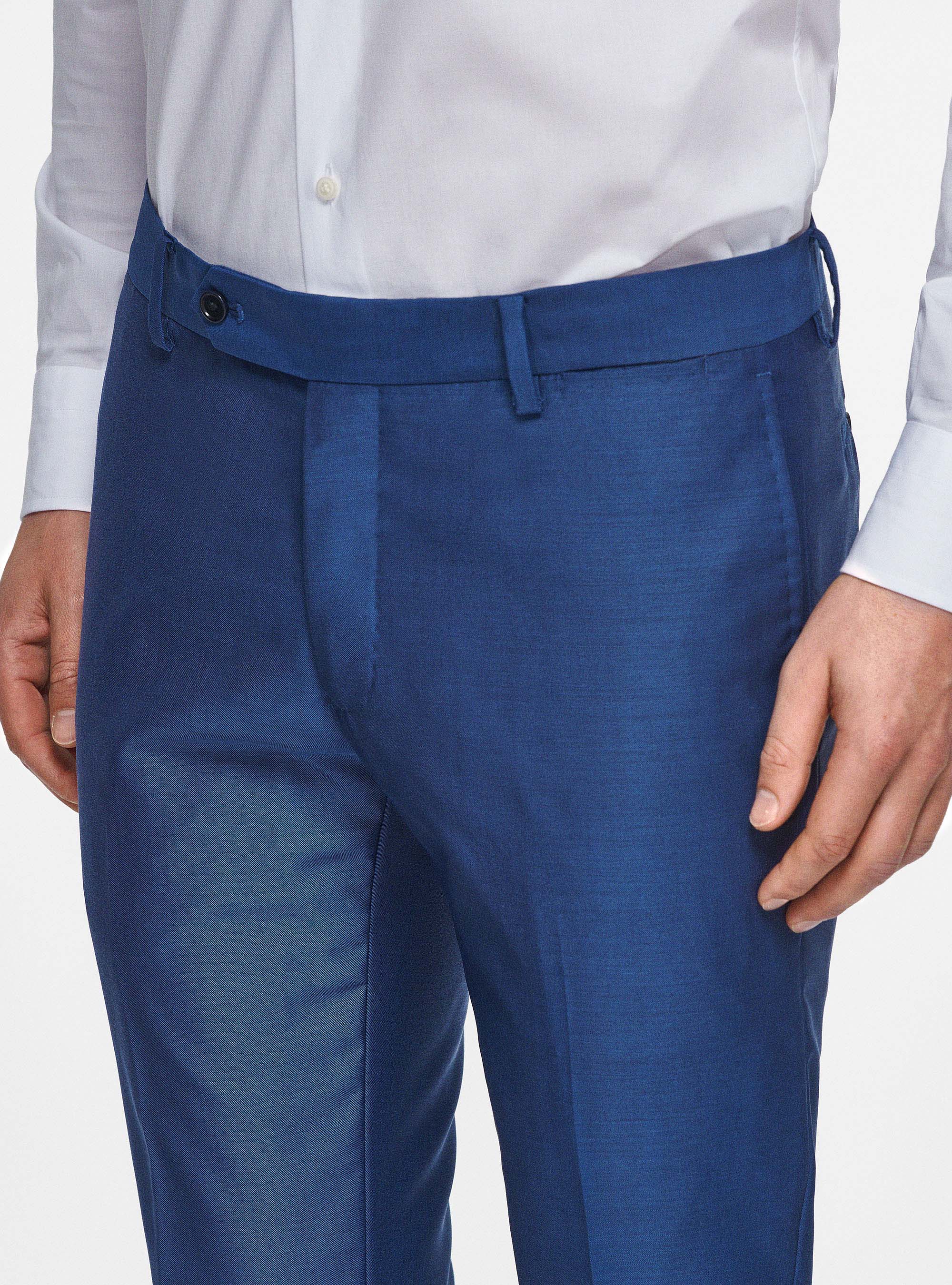Pantaloni in pura lana superfine 110's, BLU
