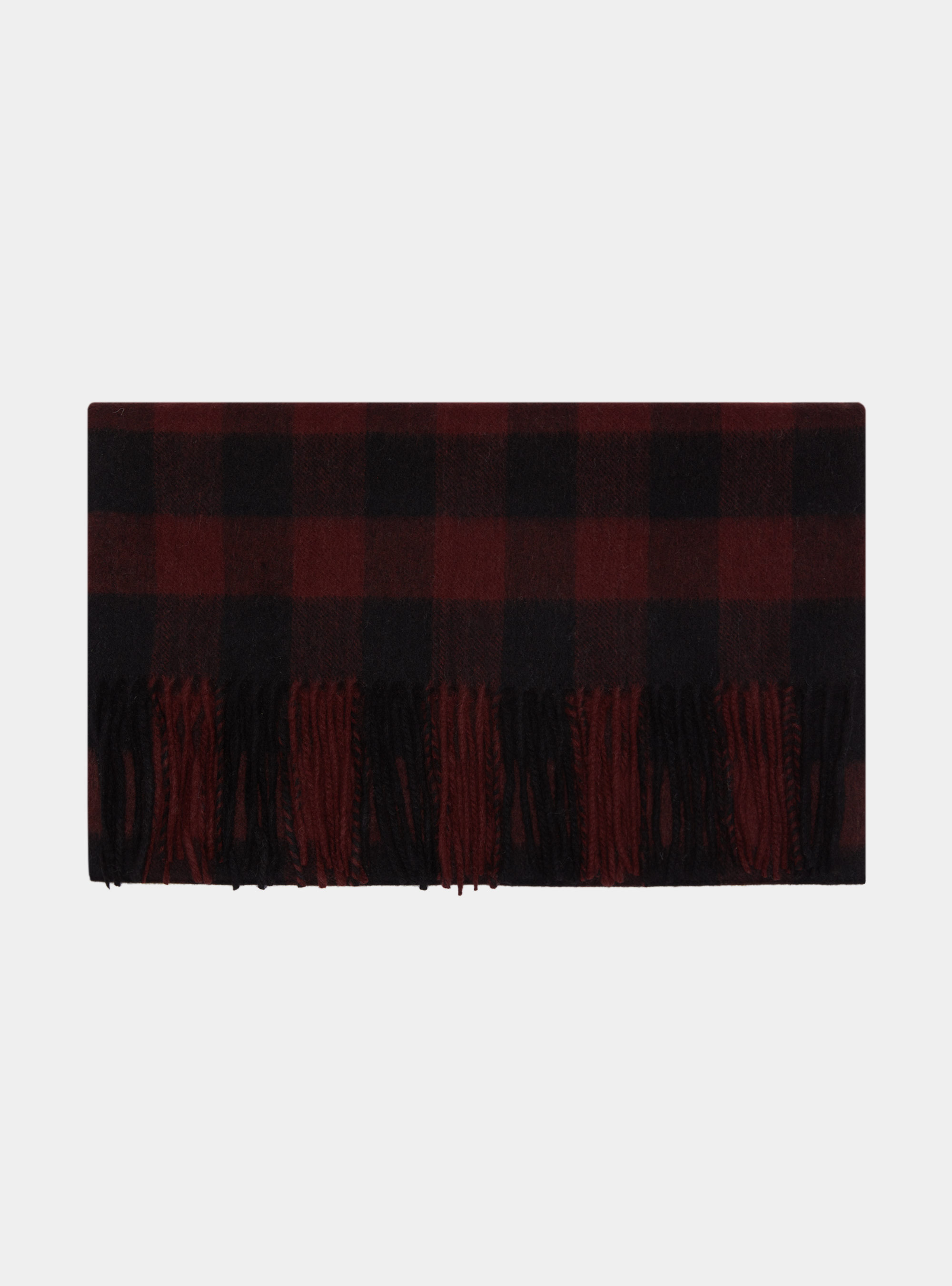 Sciarpa fantasia in lana e cashmere, BORDEAUX