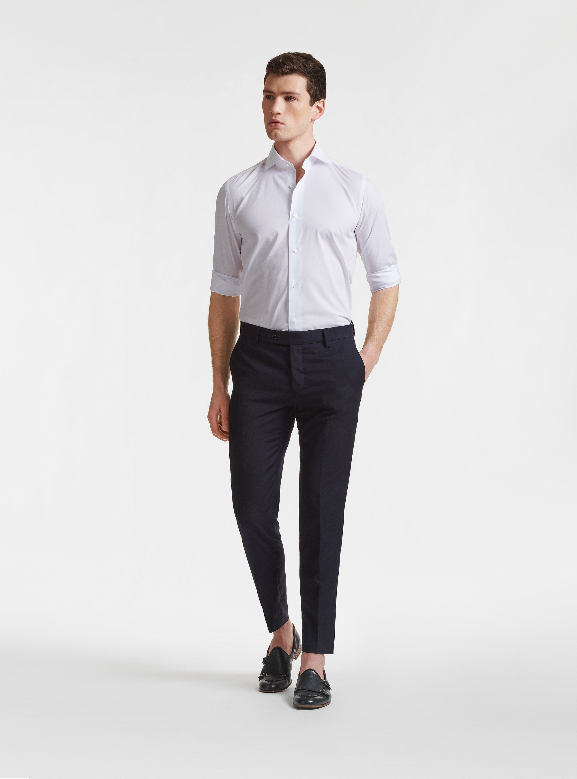 Pantaloni per abito slim fit, BLU NAVY