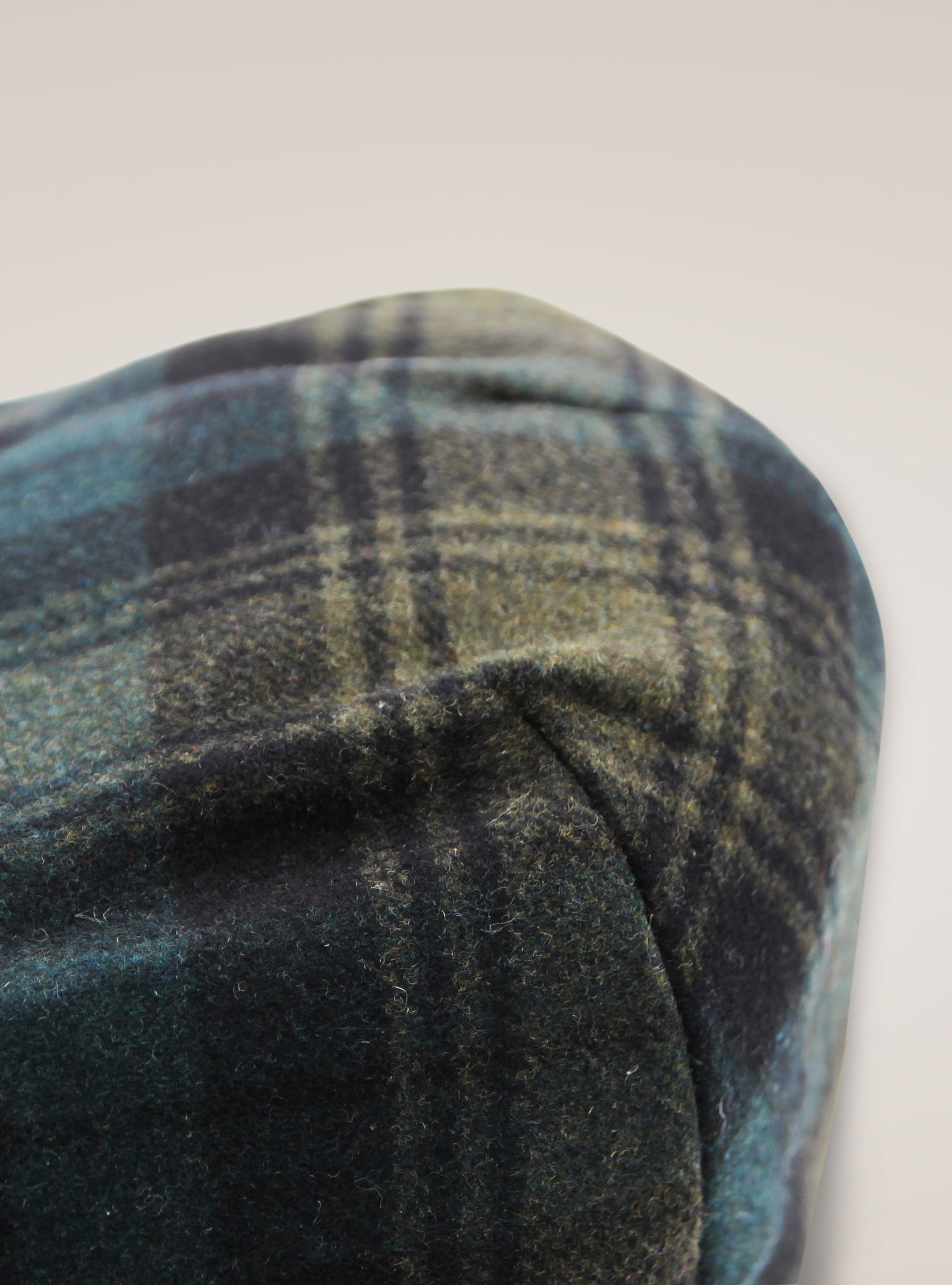 COPPOLA CHECKED WOOL FLAT CAP, GREEN