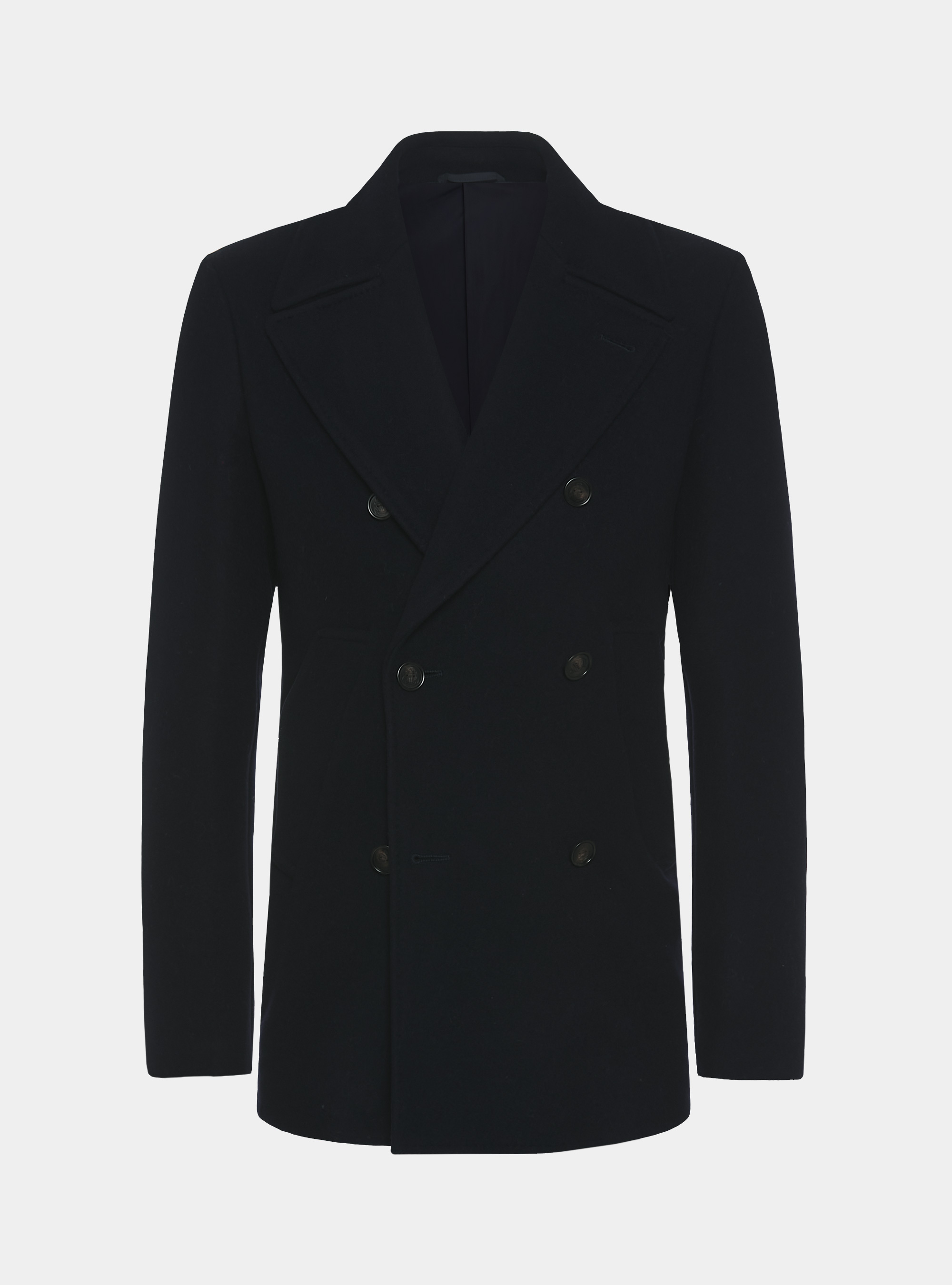 Chaquetón en mezcla de lana, AZUL MARINO