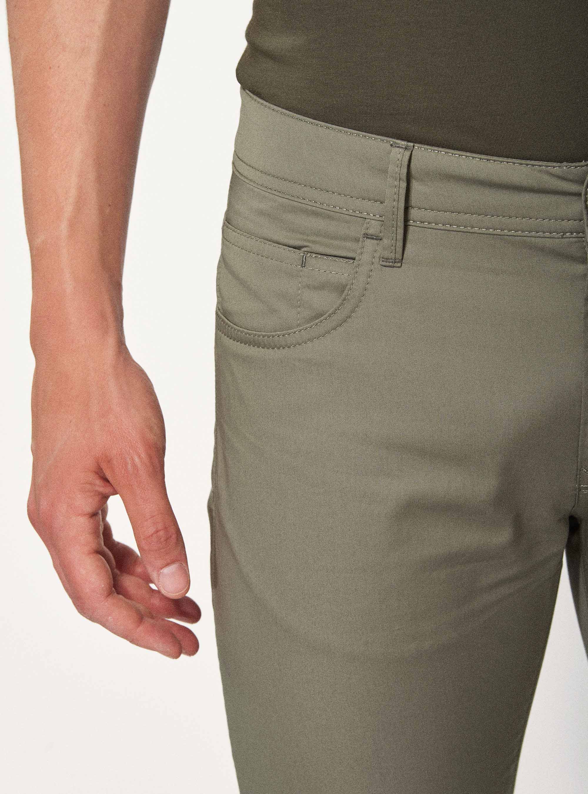 Pantaloni 5 tasche in twill di cotone leggero, SALVIA 0602C