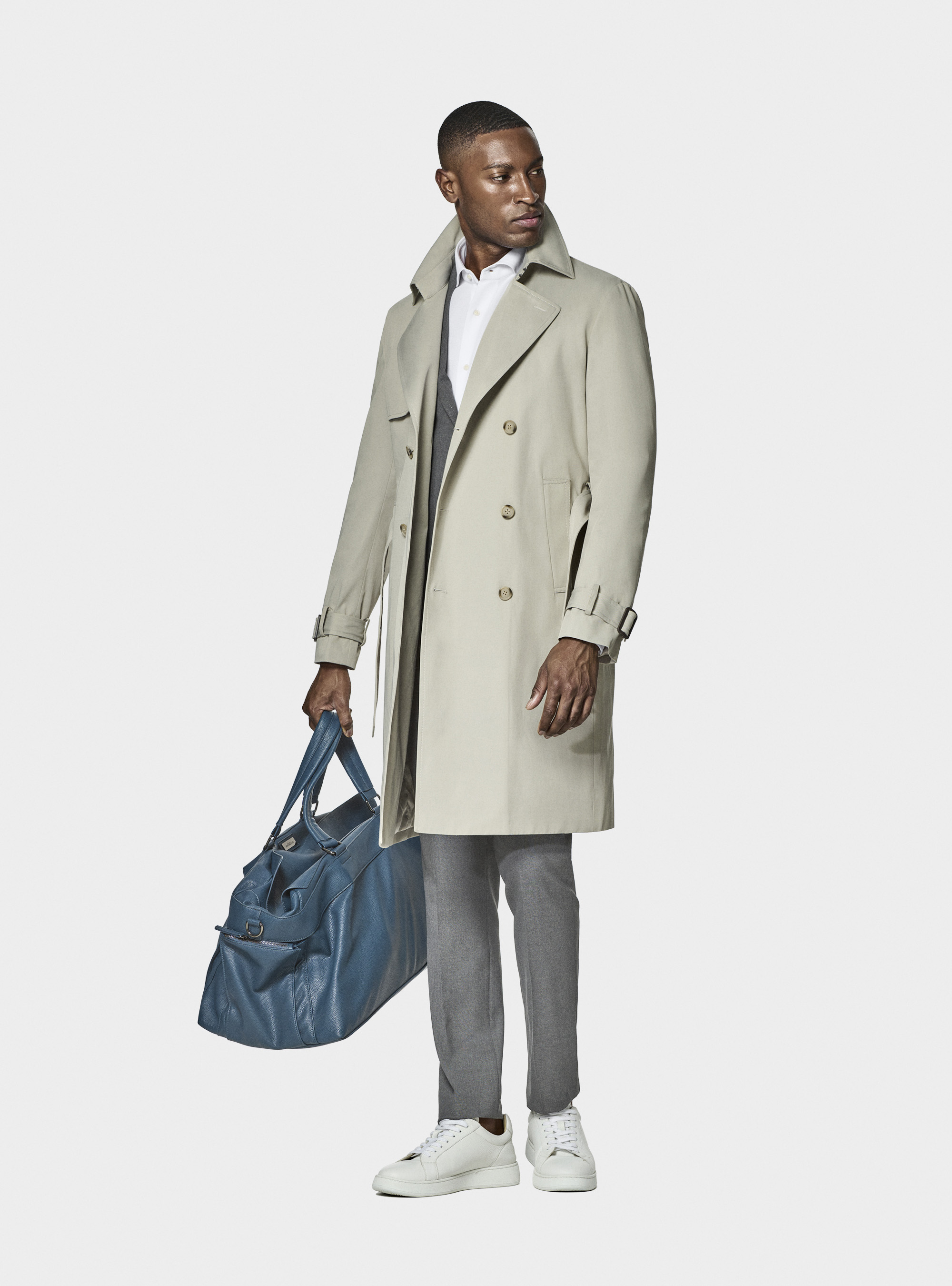 AMERI　MINIMAL FLARE LONG TRENCH COAT ic_fluent_arrow_enter_24_filled