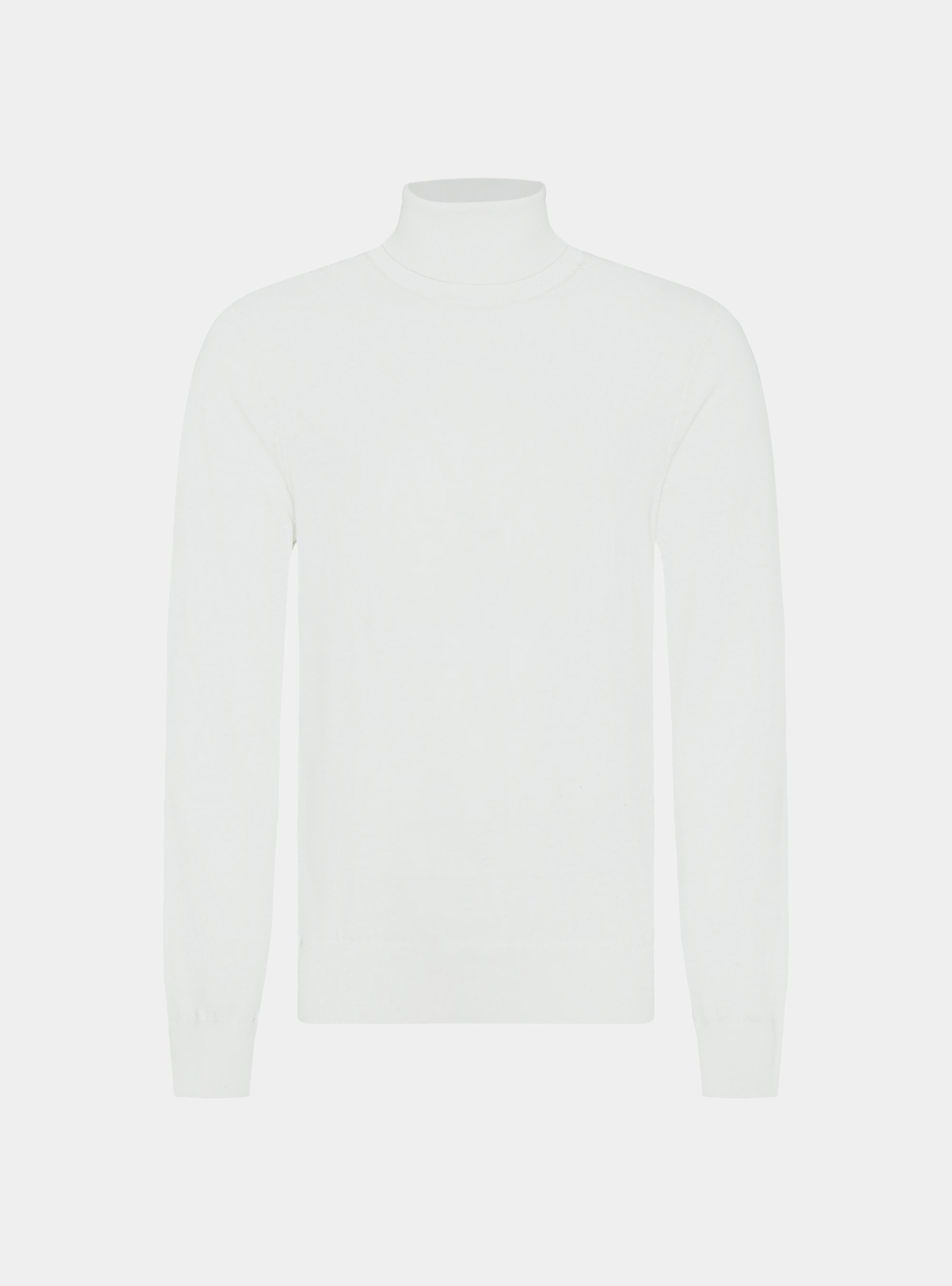 Silk and cashmere cotton turtleneck, WHITE