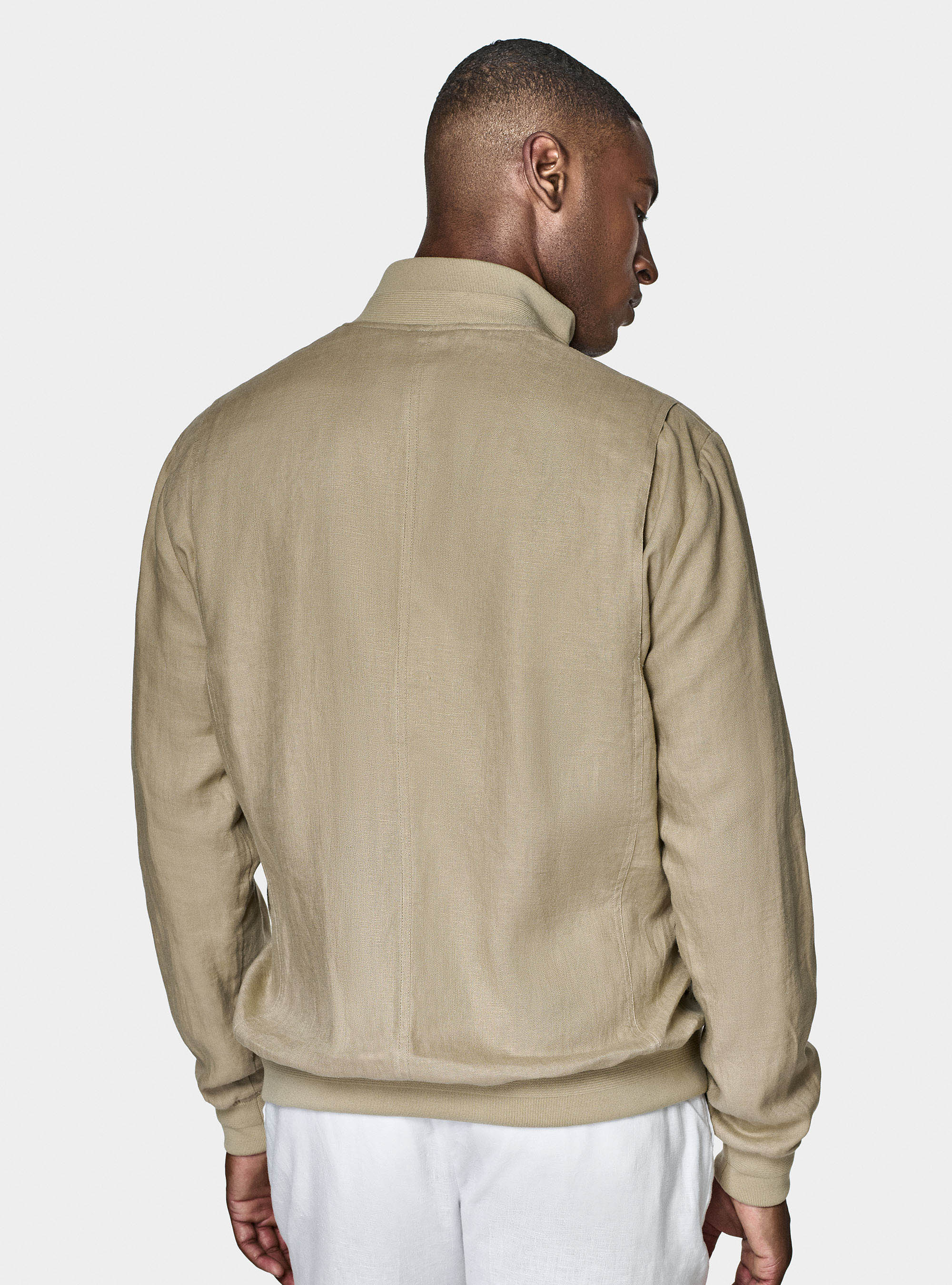 Pure linen bomber jacket, MUD