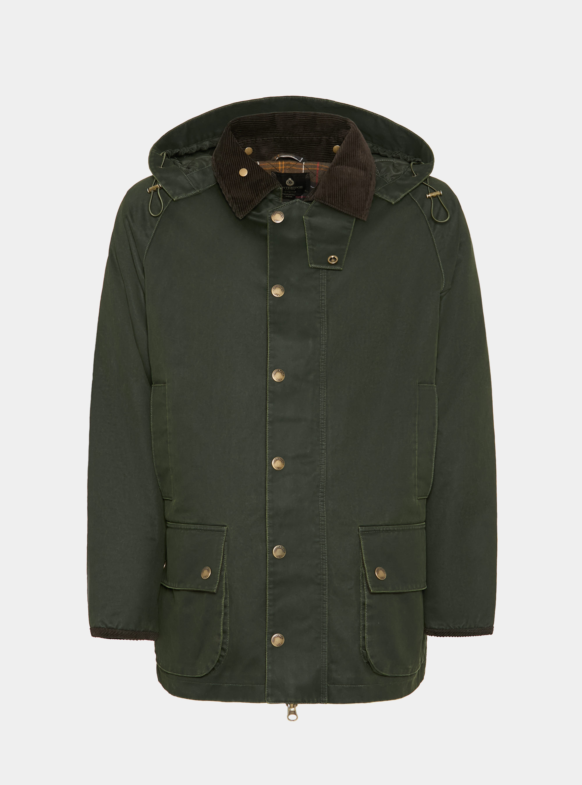 Giacca cerata in misto cotone, VERDE