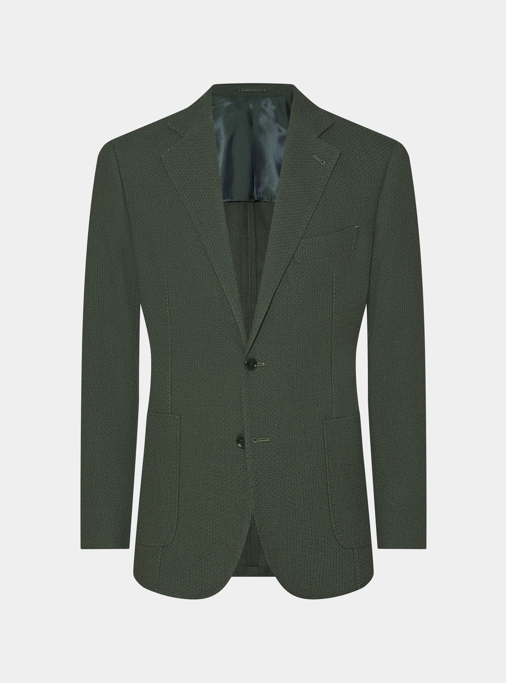 Giacca giro inglese in lana e cotone, VERDE