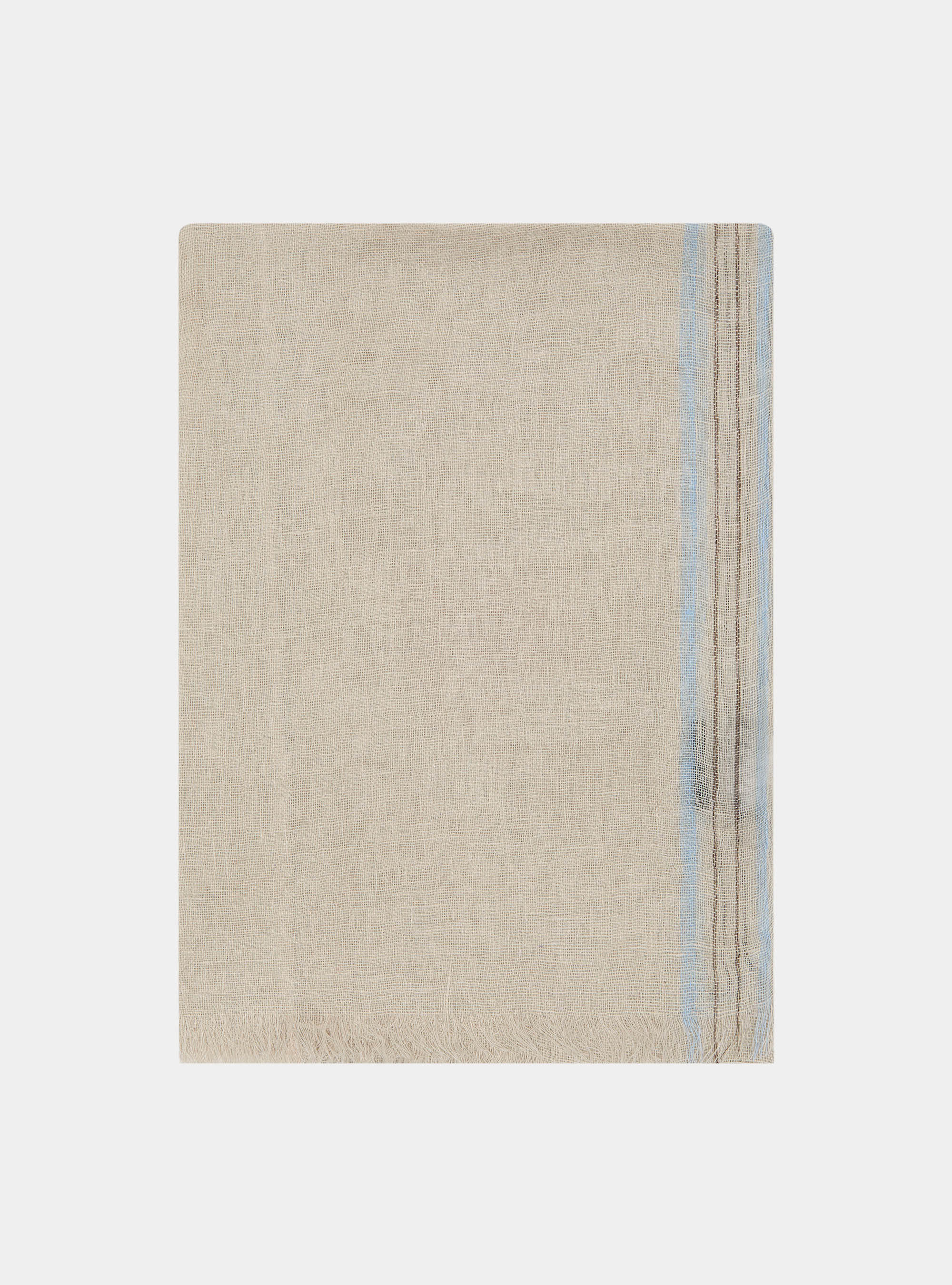 Sciarpa rigata in lino, SAND