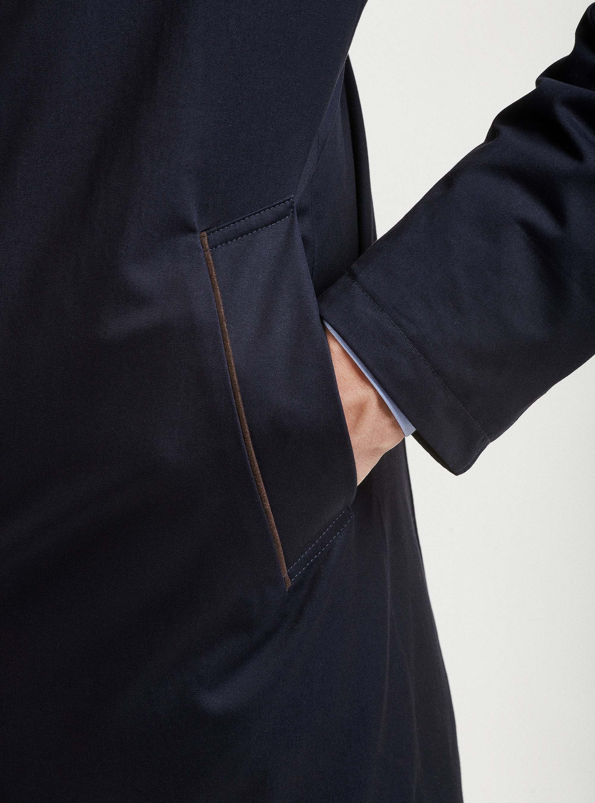 Impermeabile reversibile in tessuto tecnico, BLU NAVY