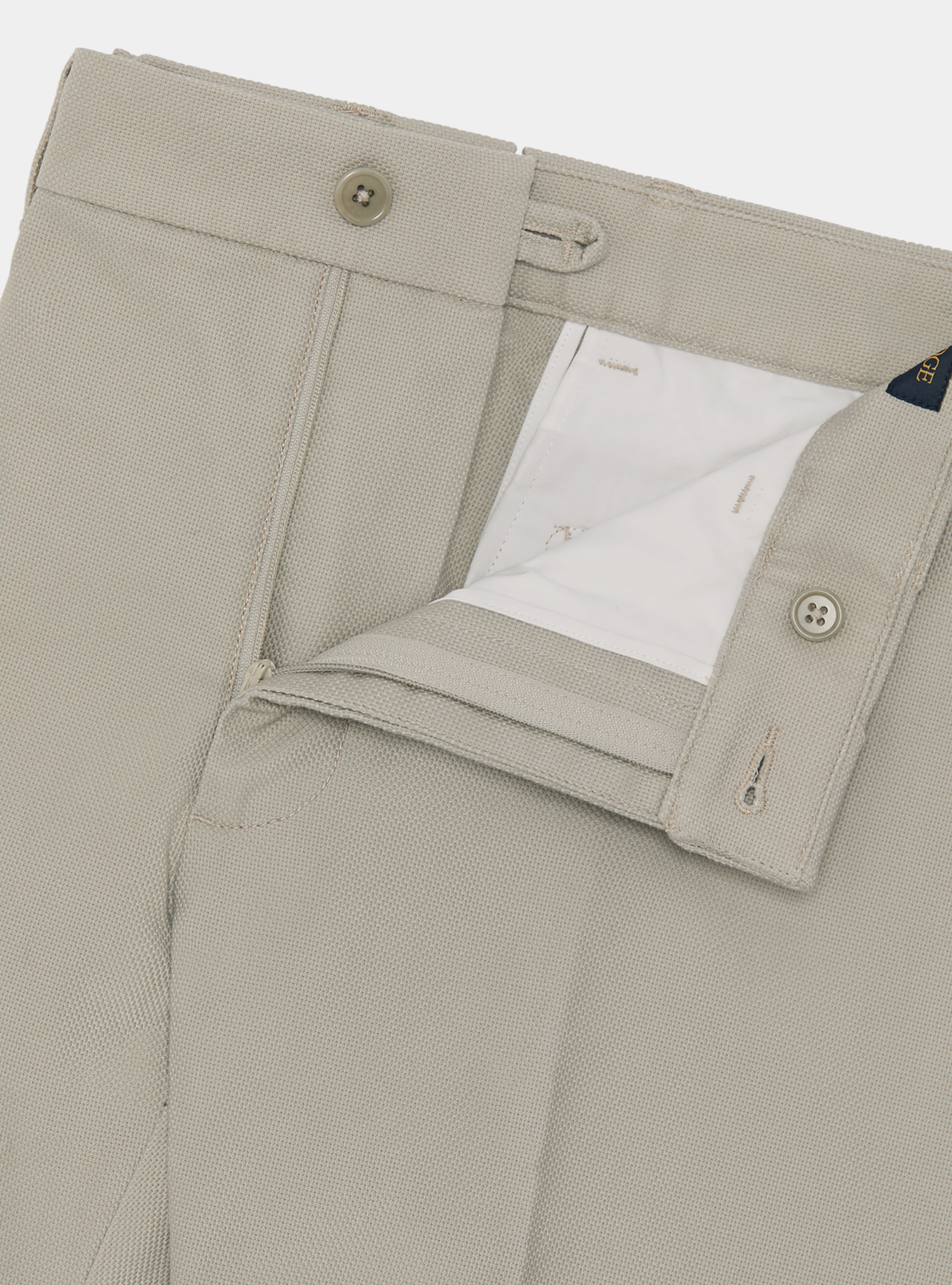 Pantaloni chino slim fit in cotone armaturato, ECRU