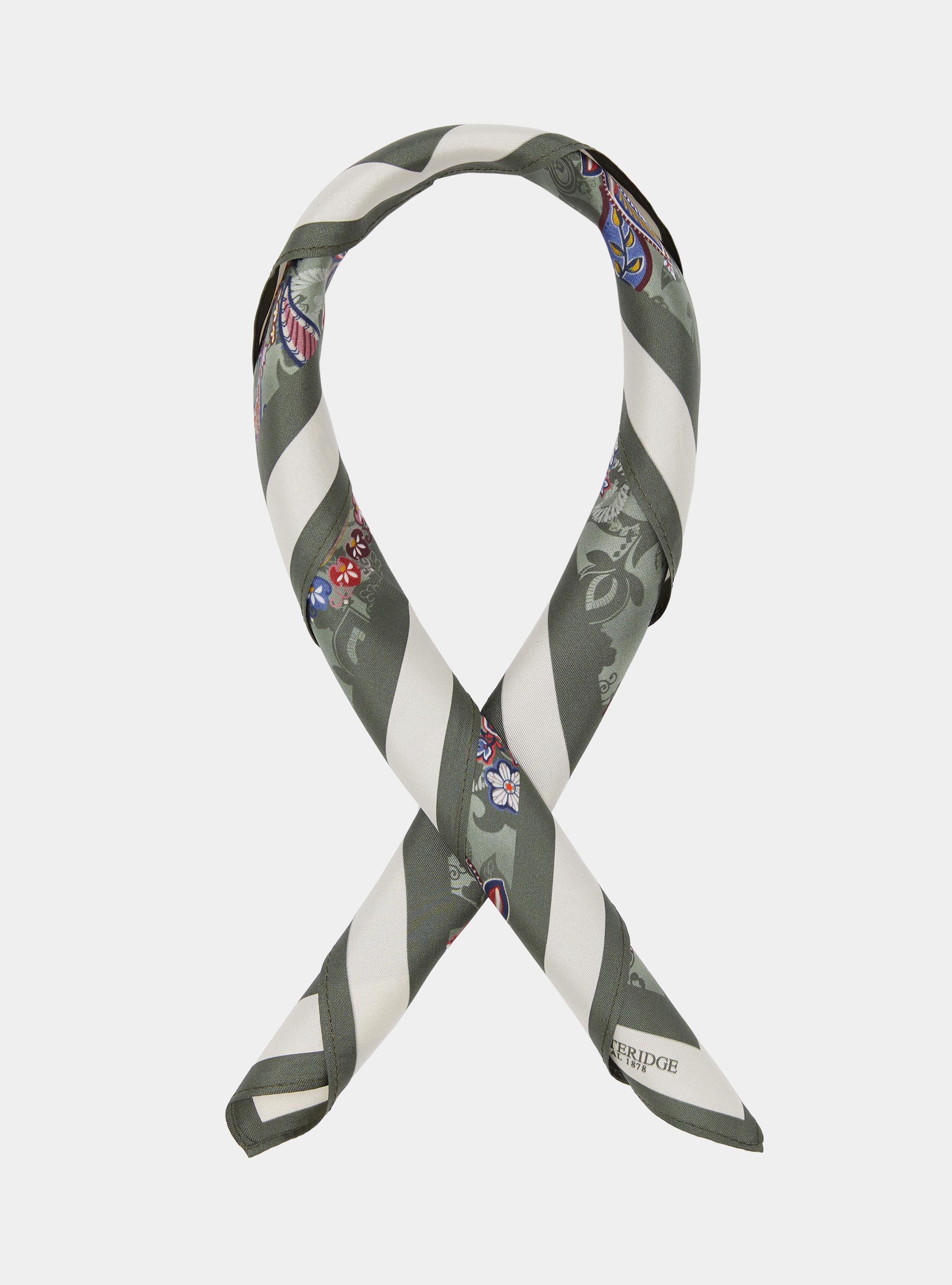 Foulard in seta stampa floreale, SALVIA 0602C