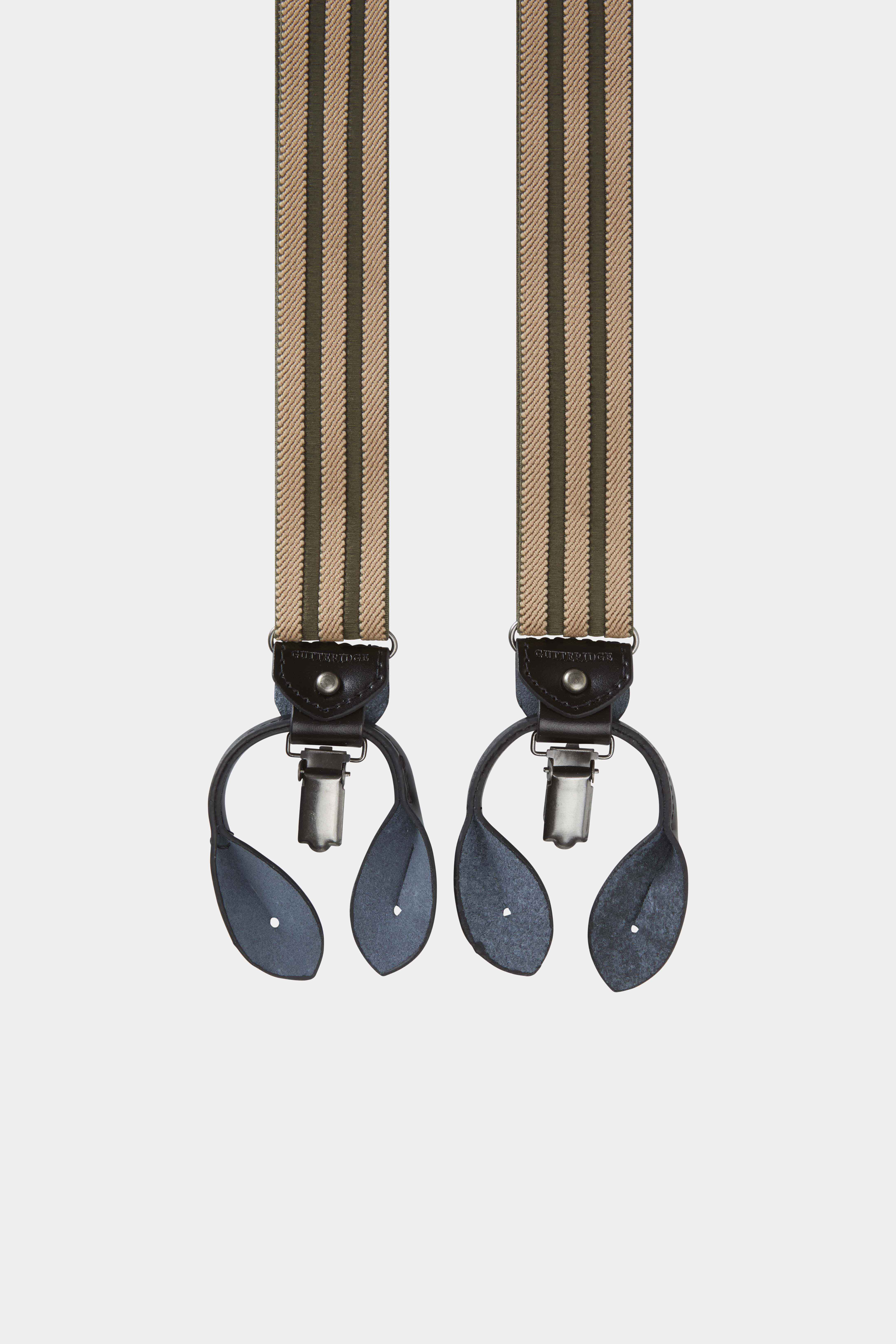 Bretelle elastiche rigate, VERDE