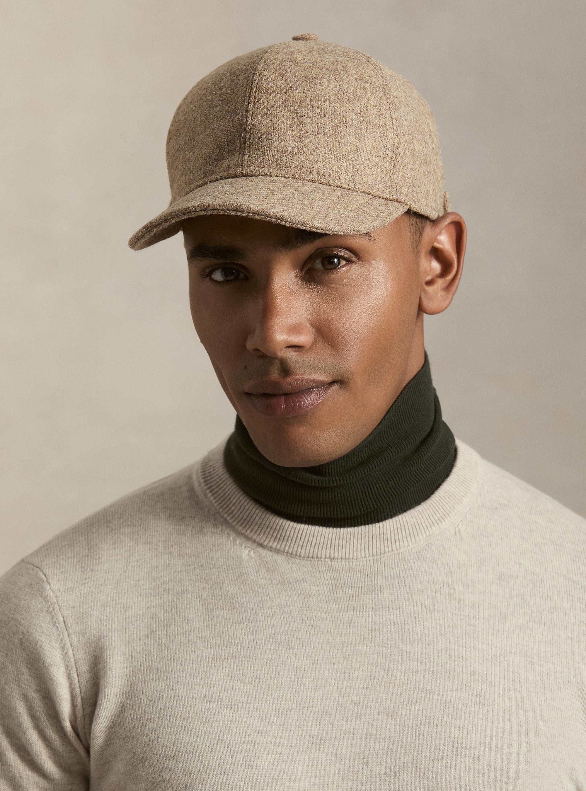 Girocollo in maglia in lana poliammide cashmere, ECRU