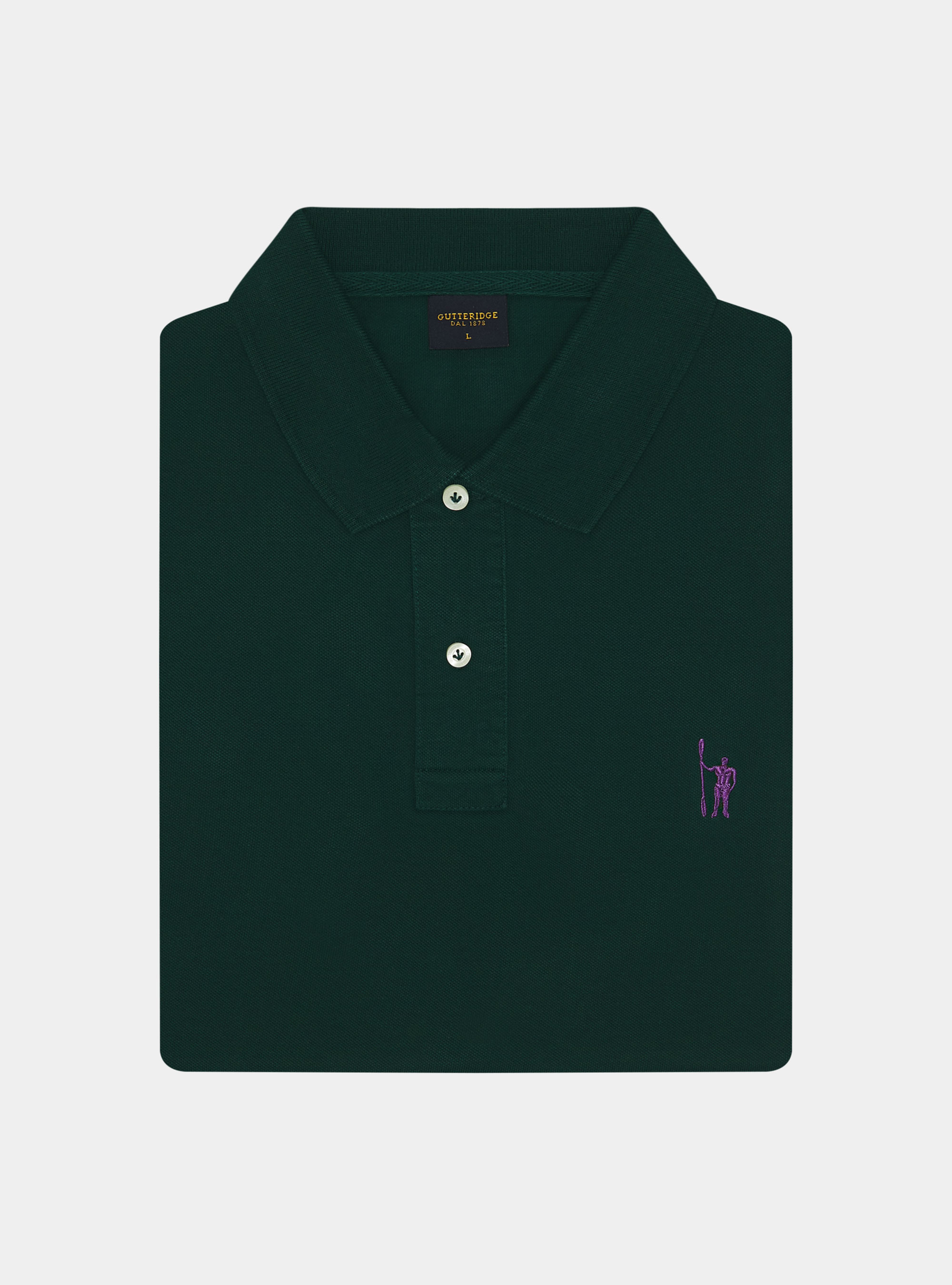 Polo in piquet con ricamo, OLIVA