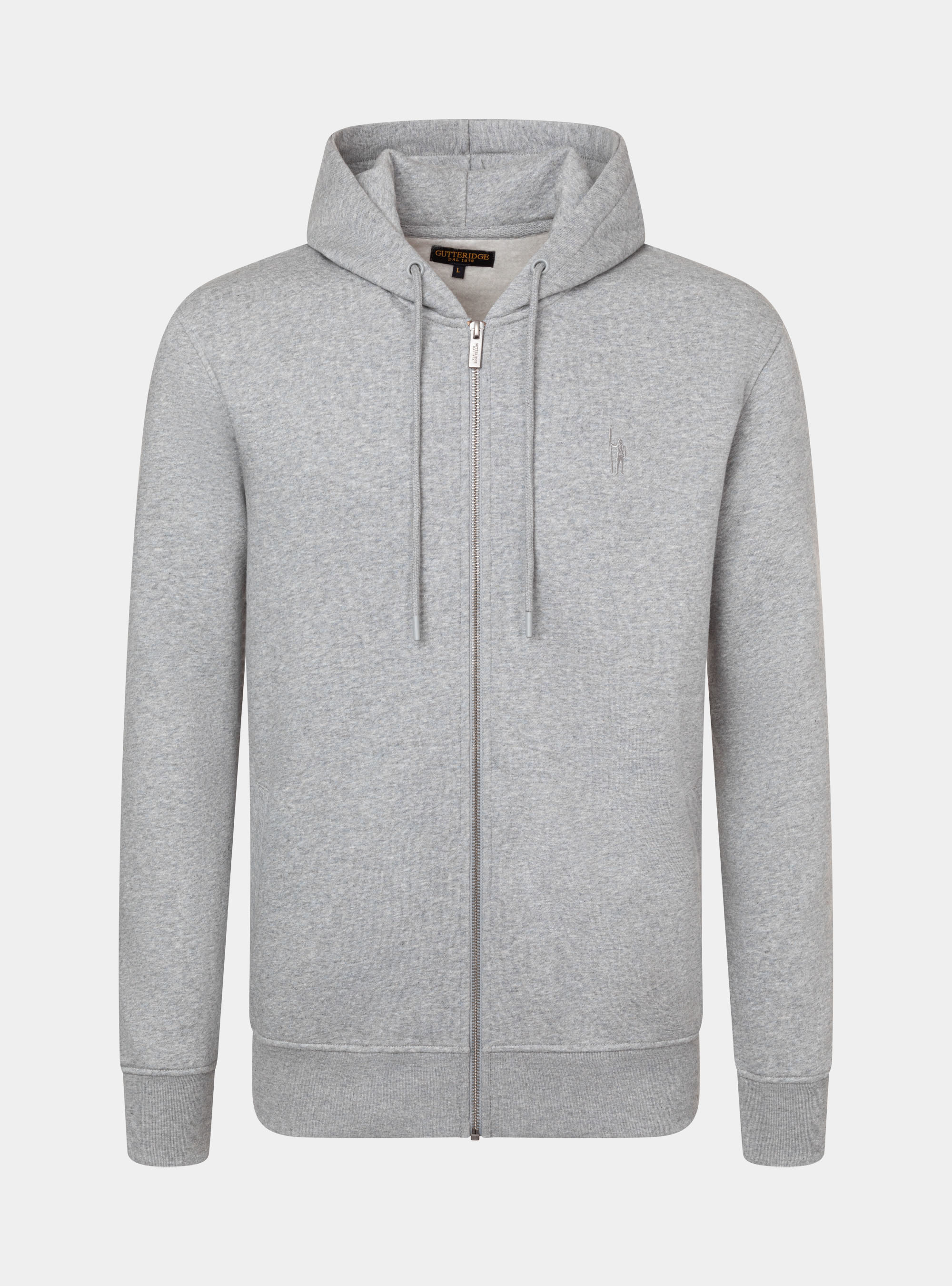 Cardigan in felpa con cappuccio, GRIGIO CHIARO MELANGE