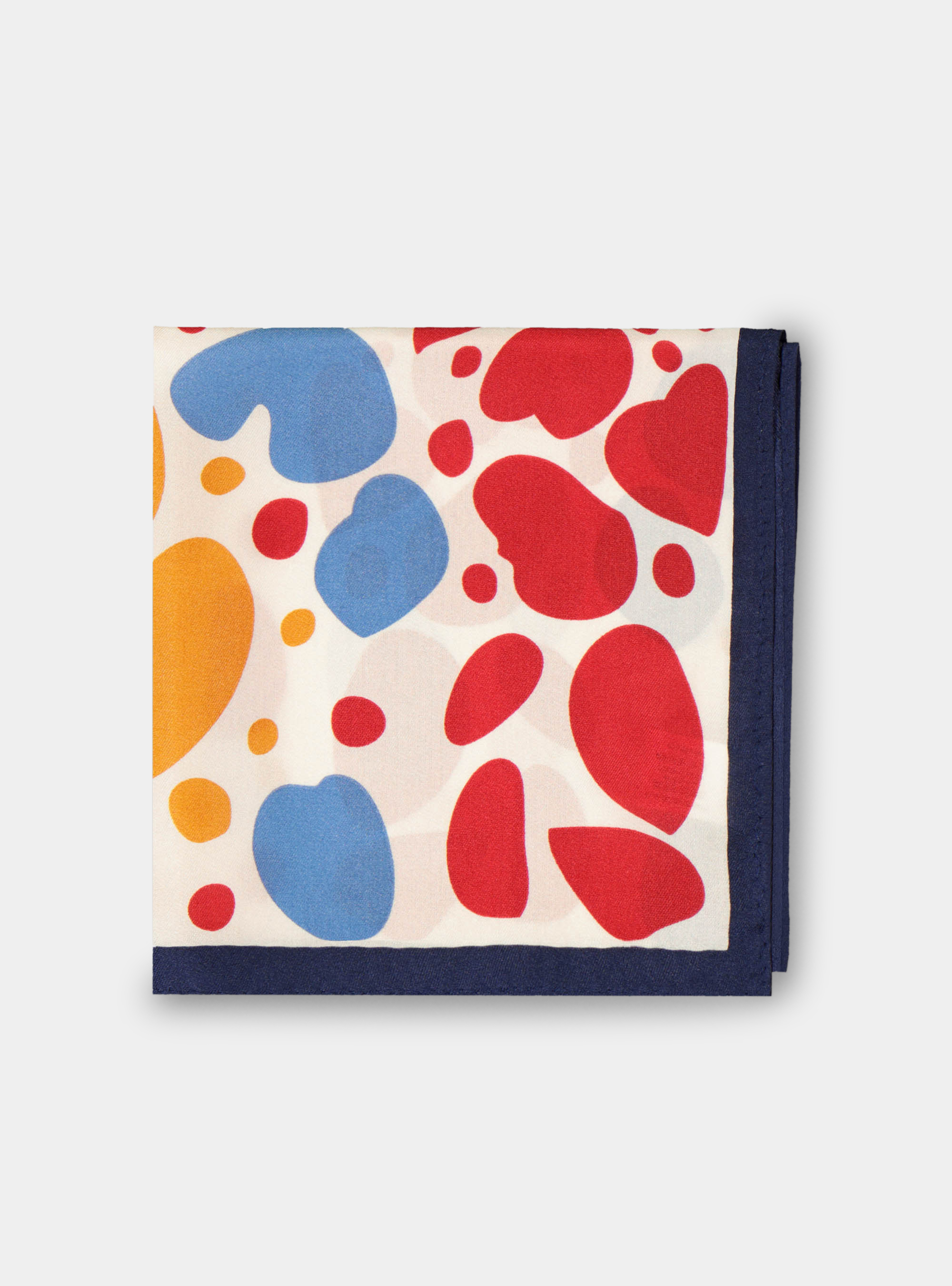 Macro pattern printed silk pochette, BLU 0188C