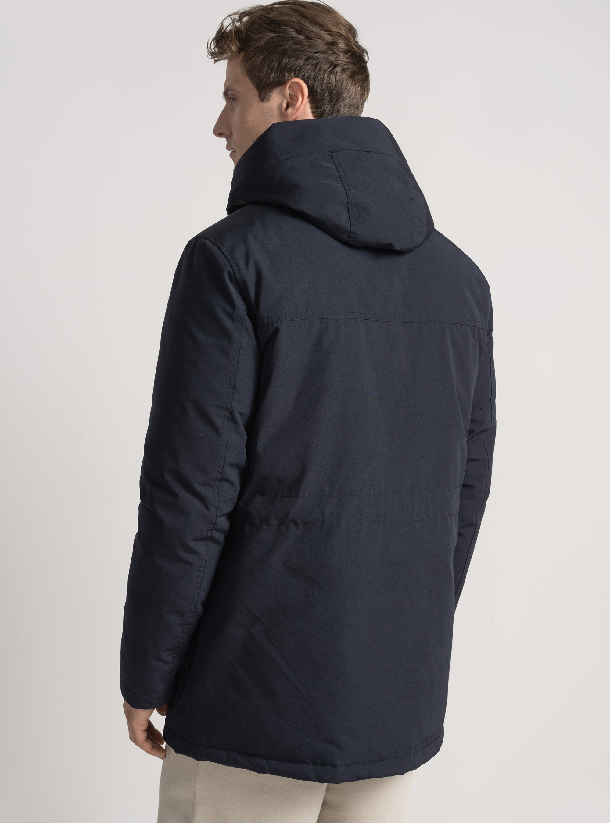 Parka acolchada con capucha, AZUL MARINO