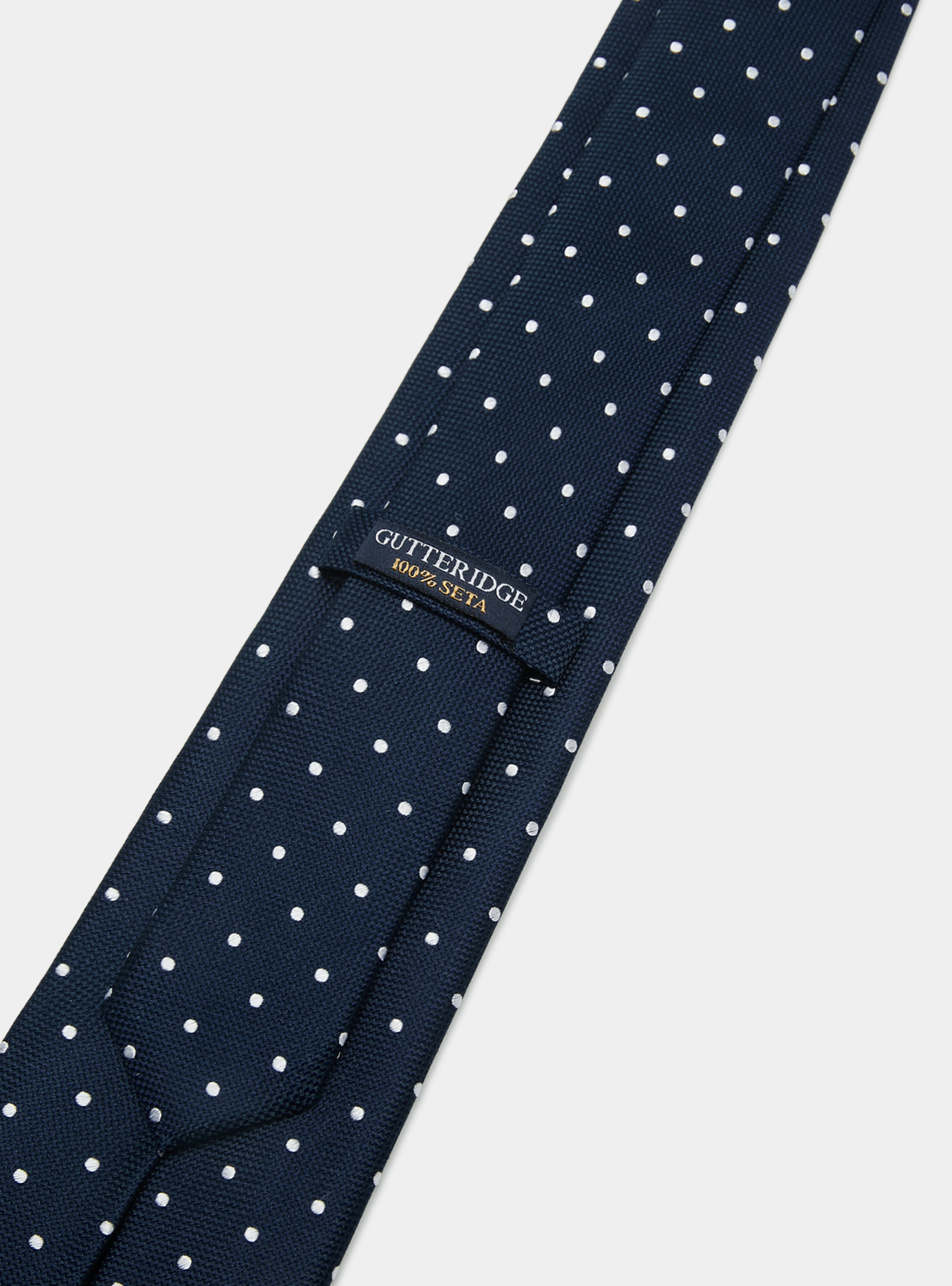 Polka Dot Silk Tie, BLU/BIANCO B84