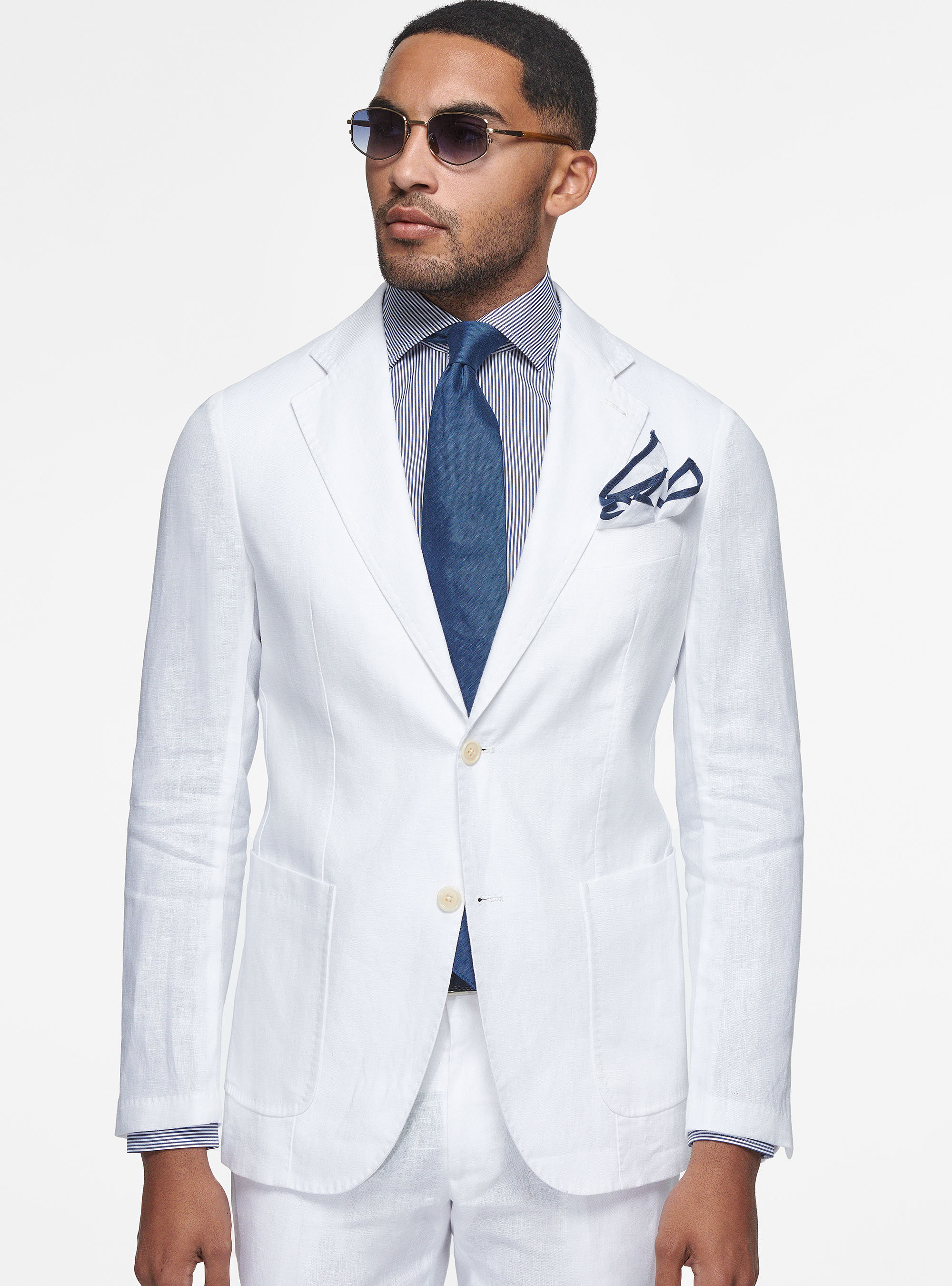 Veste en pur lin, BLANC