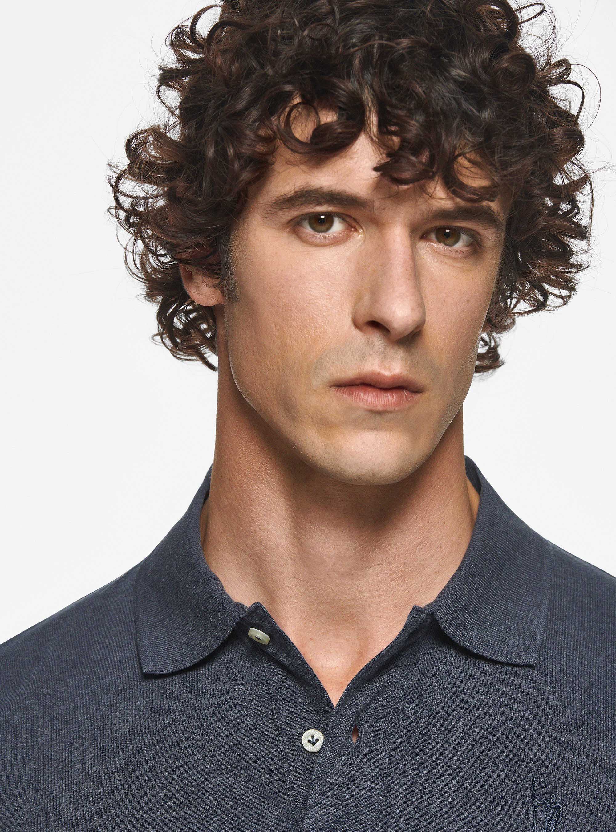 Polo classica in piquet, INCHIOSTRO