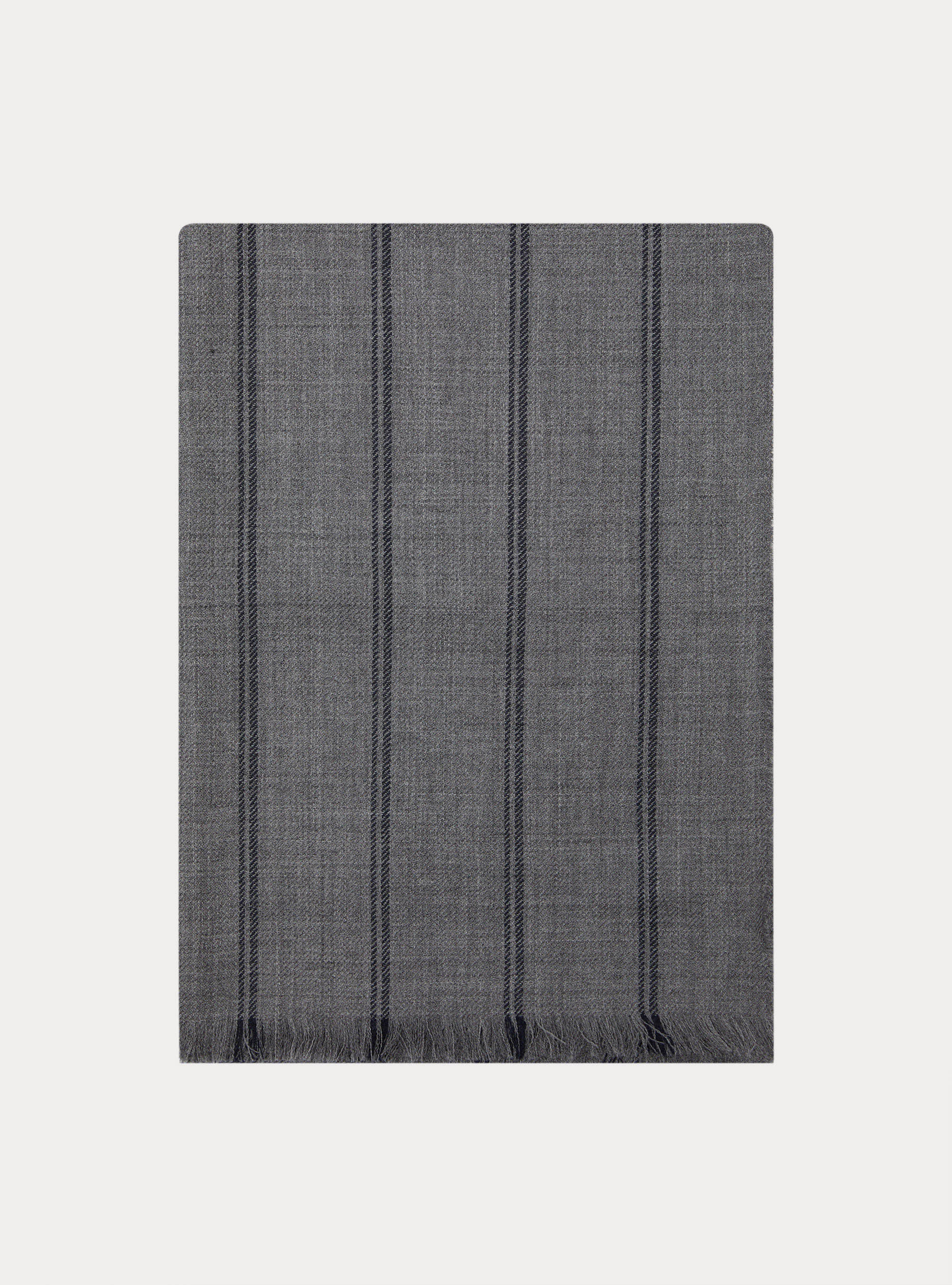 Sciarpa in pura lana a righe, GREY
