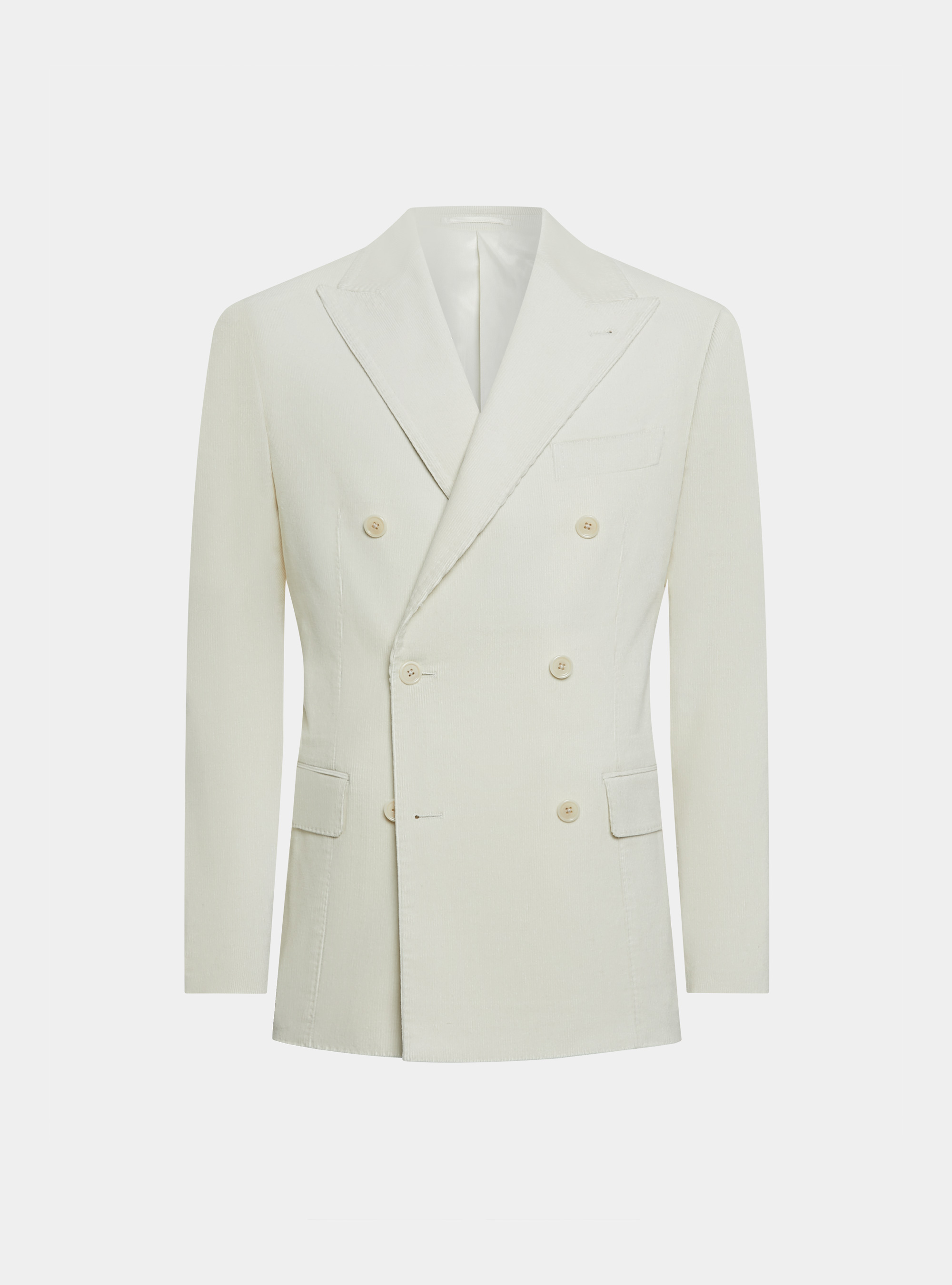 Giacca doppiopetto in velluto di Duca Visconti di Modrone, PANNA