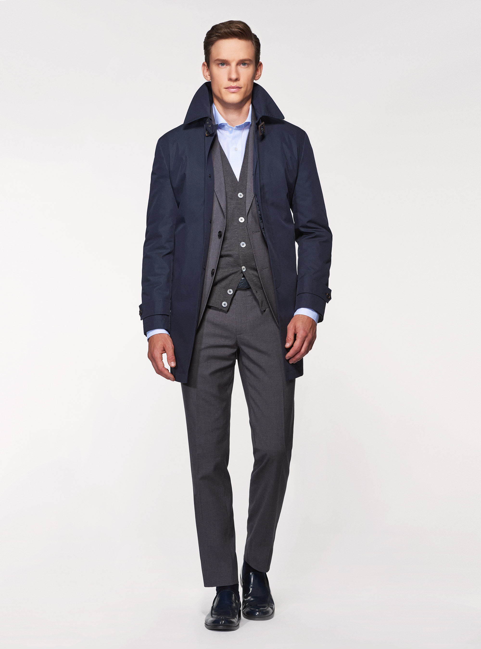 Giacca per abito slim fit con tasche a toppa, GRIGIO CHIARO MELANGE