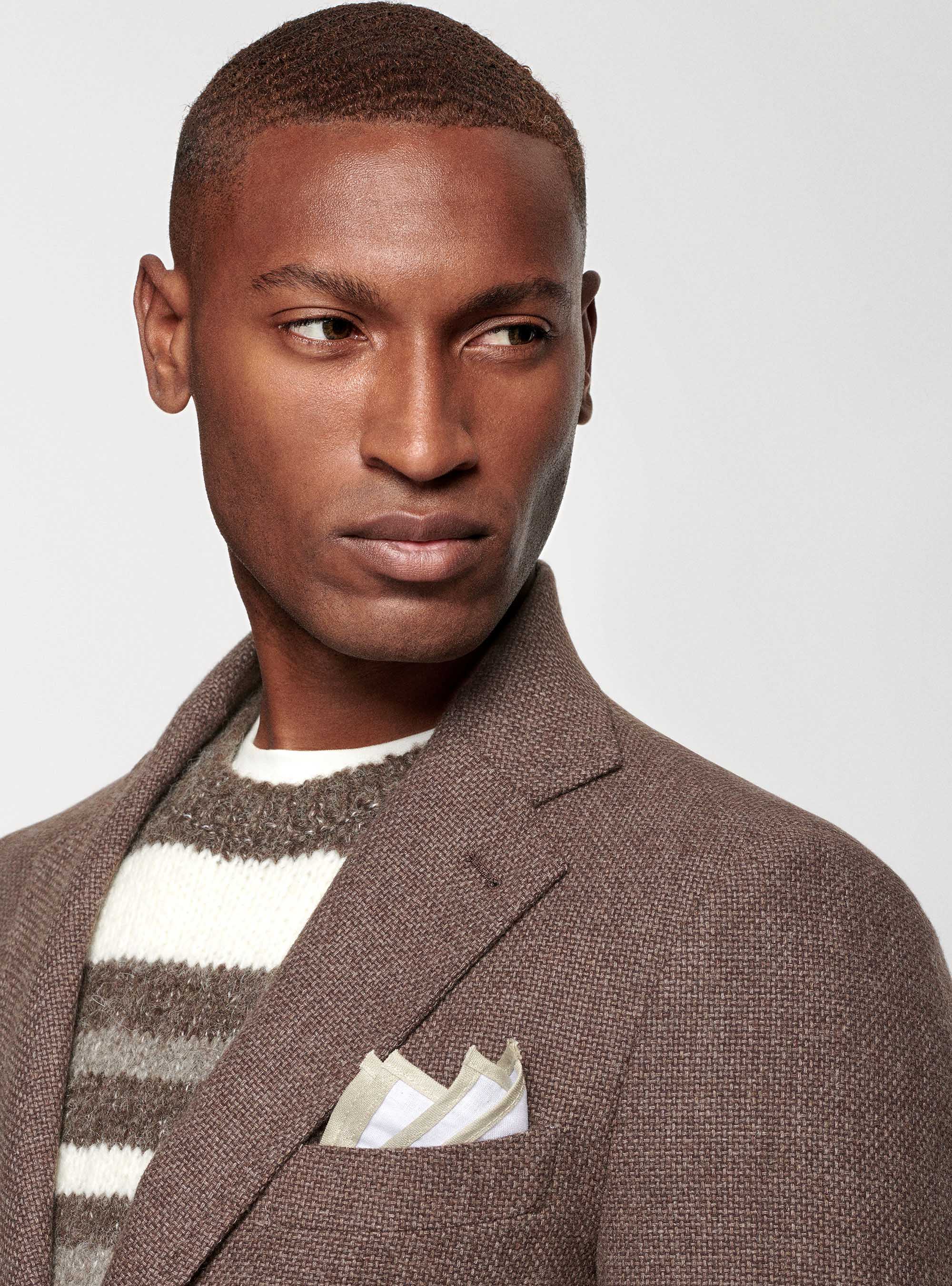 Giacca in lana cotone e cashmere, FANGO