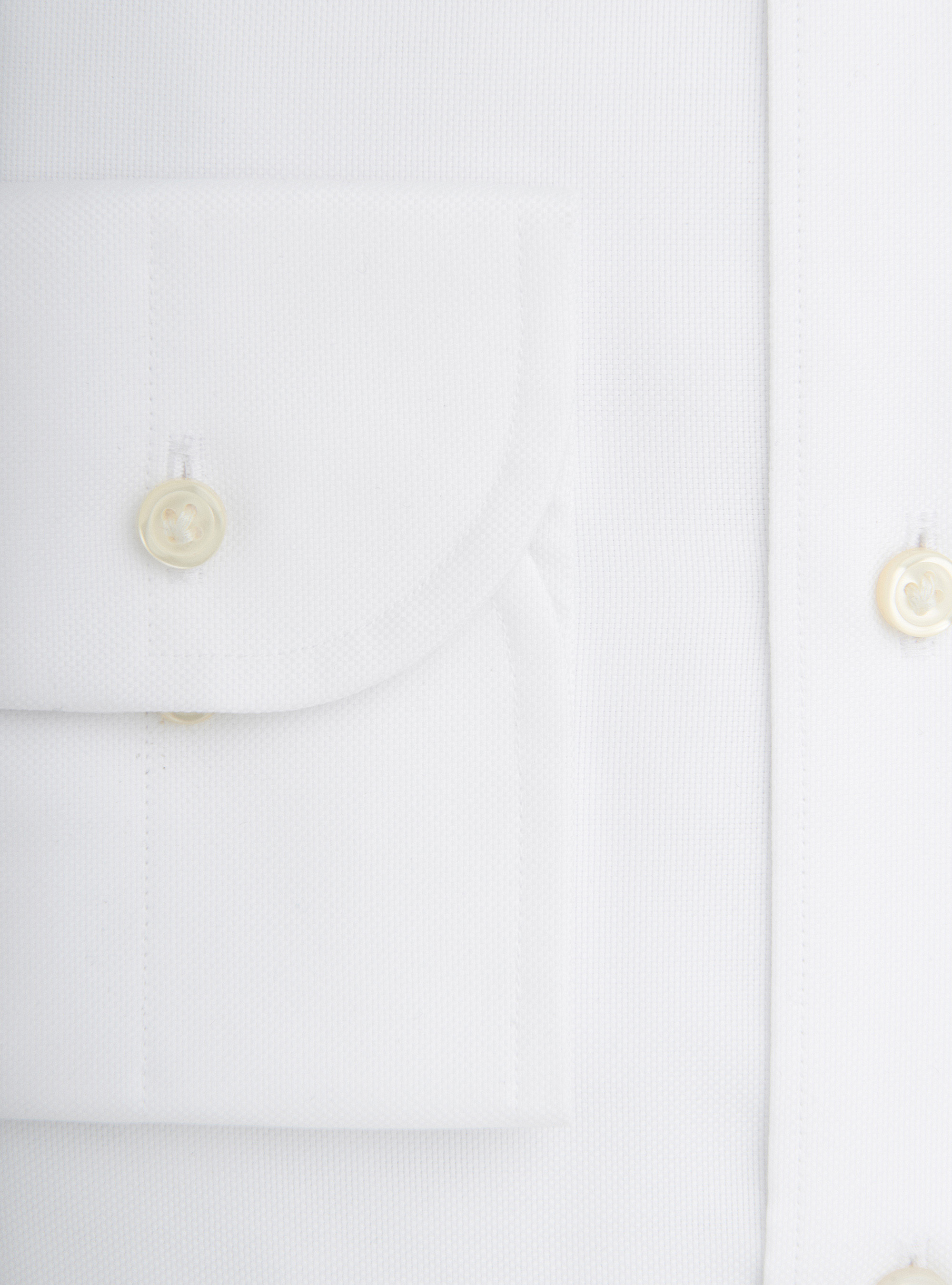 Custom button-down collar shirt in non-iron cotton oxford, WHITE