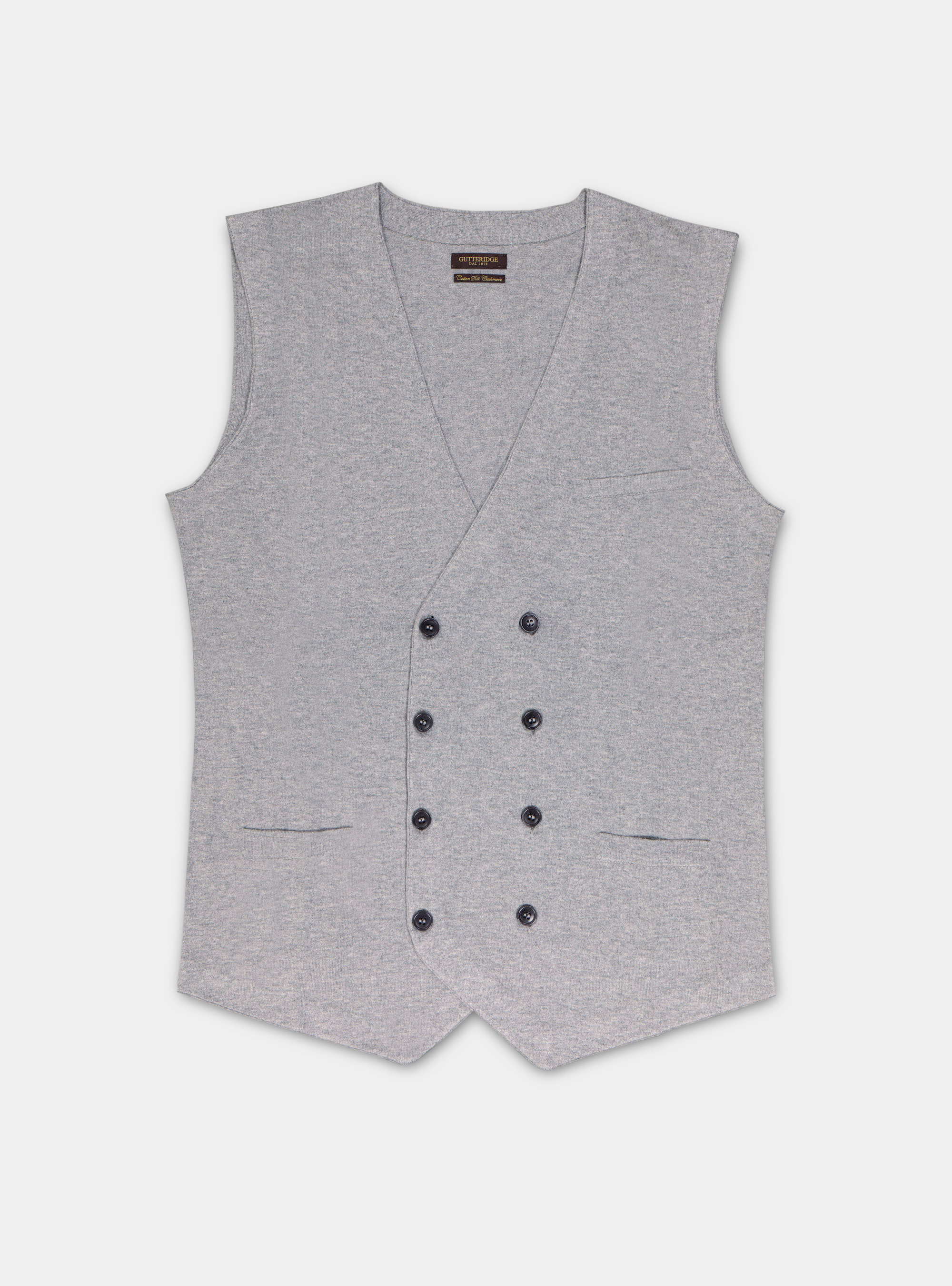 Cotton silk and cashmere double - breasted vest