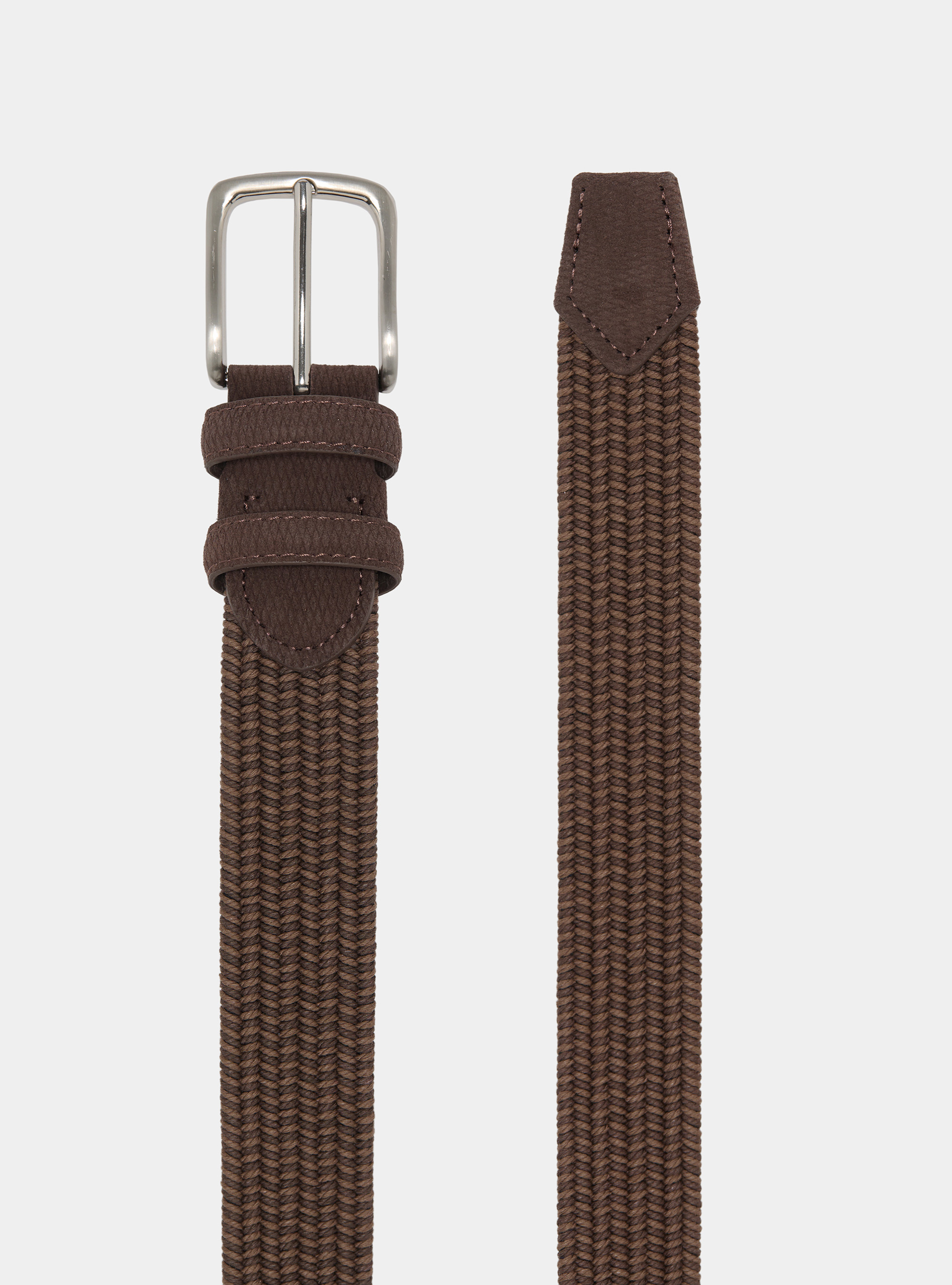 Cintura intrecciata a due colori, MARRONE SCURO