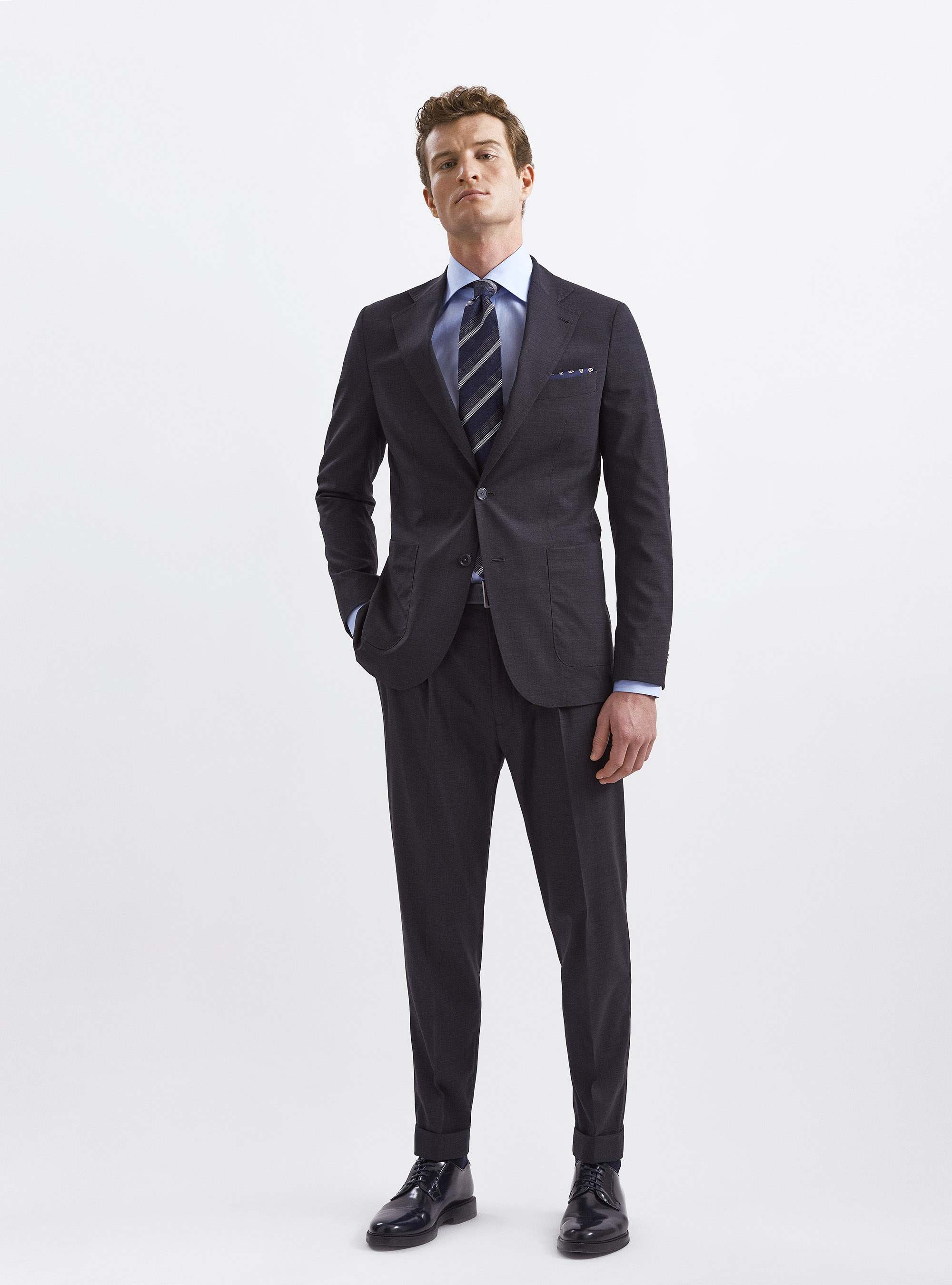 Giacca per abito in lana travel, ASFALTO 0112C