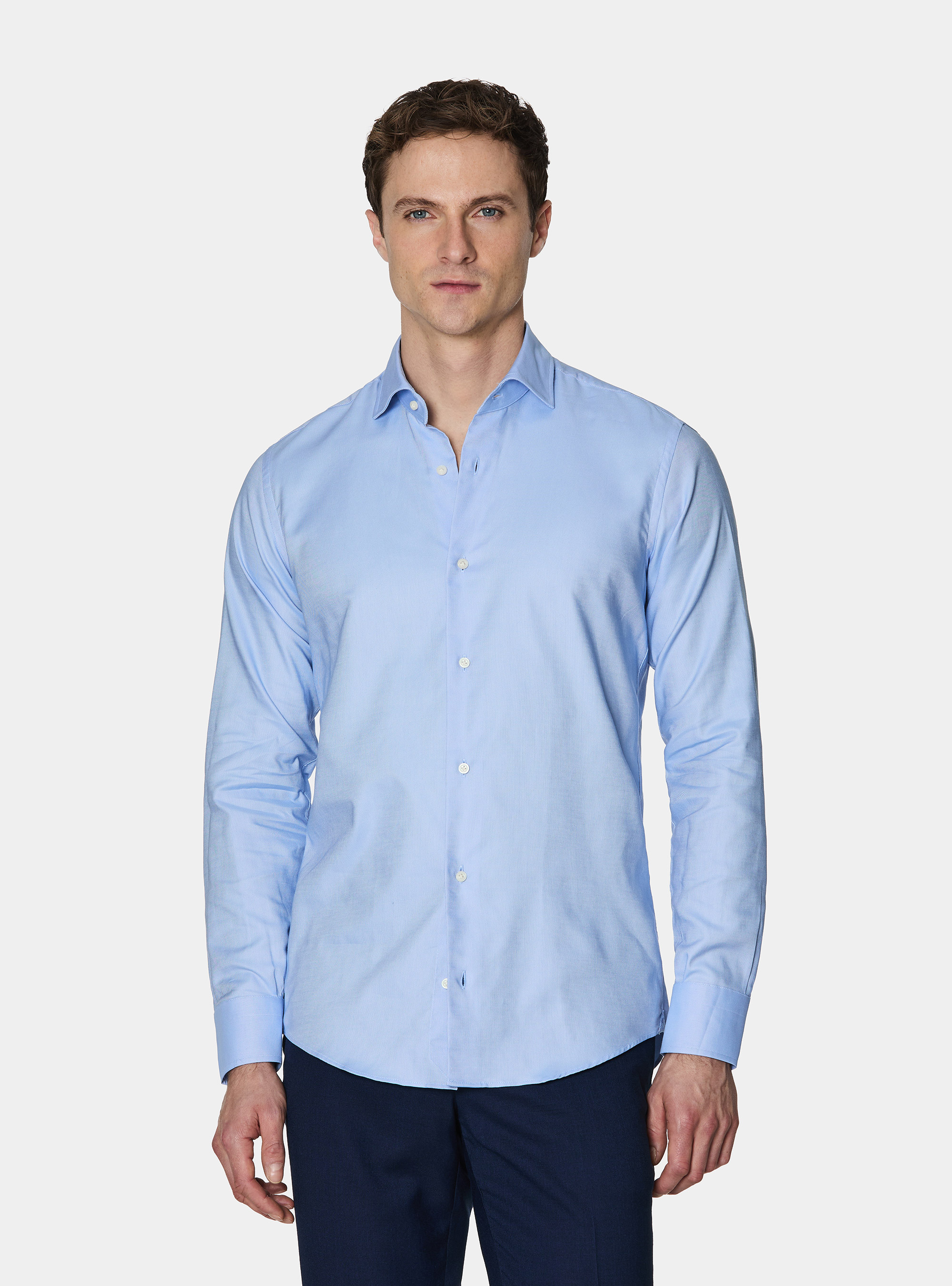 Camicia in cotone oxford, AZZURRO
