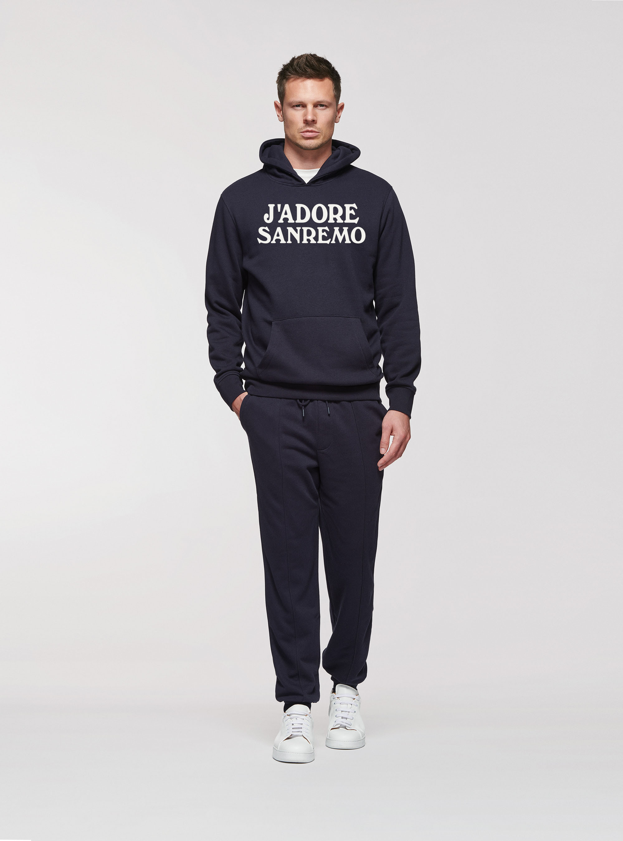 Felpa con cappuccio  jadore sanremo, NAVY BLUE