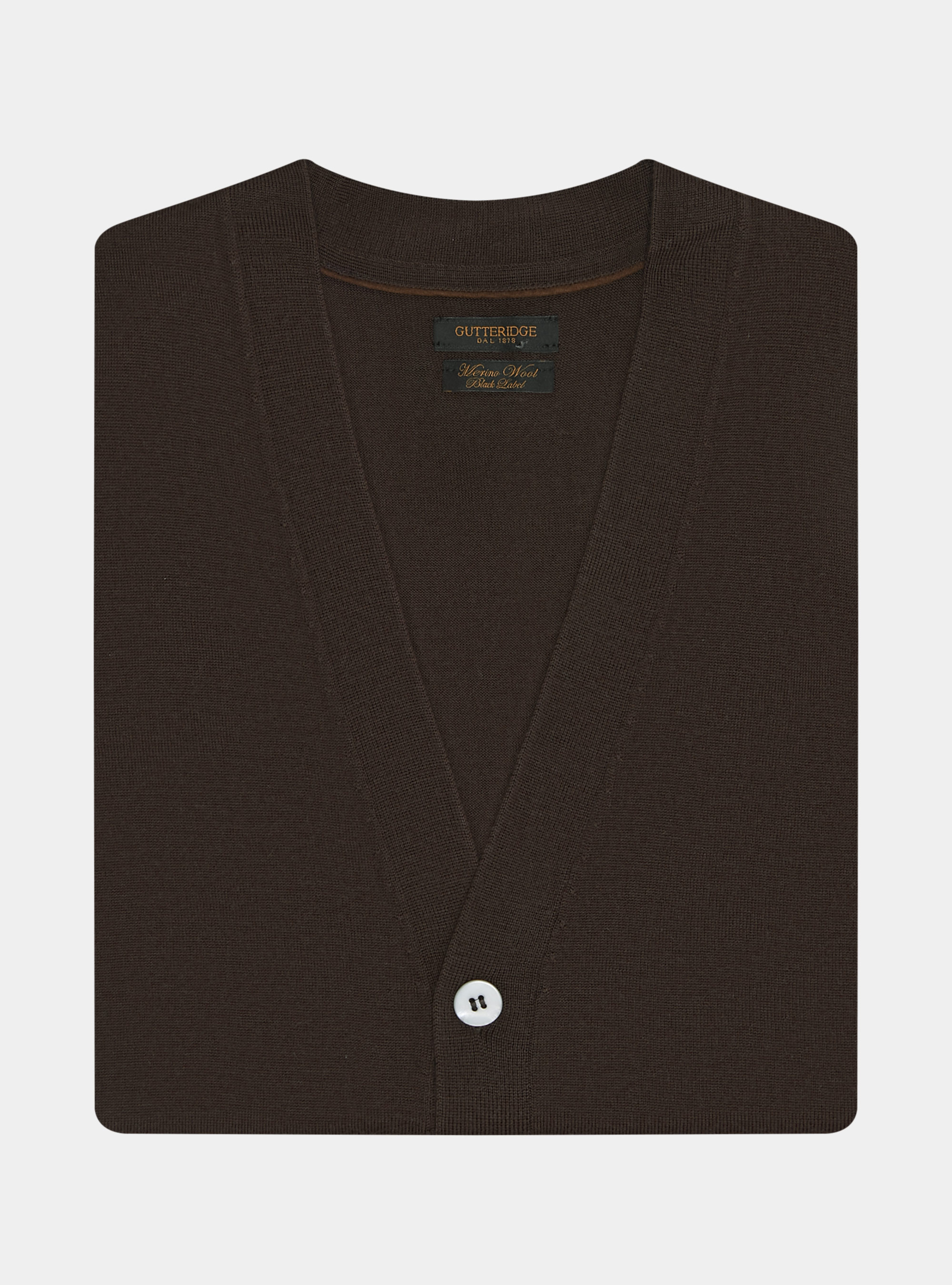 Gilet in maglia in pura lana merino extrafine, MARRONE