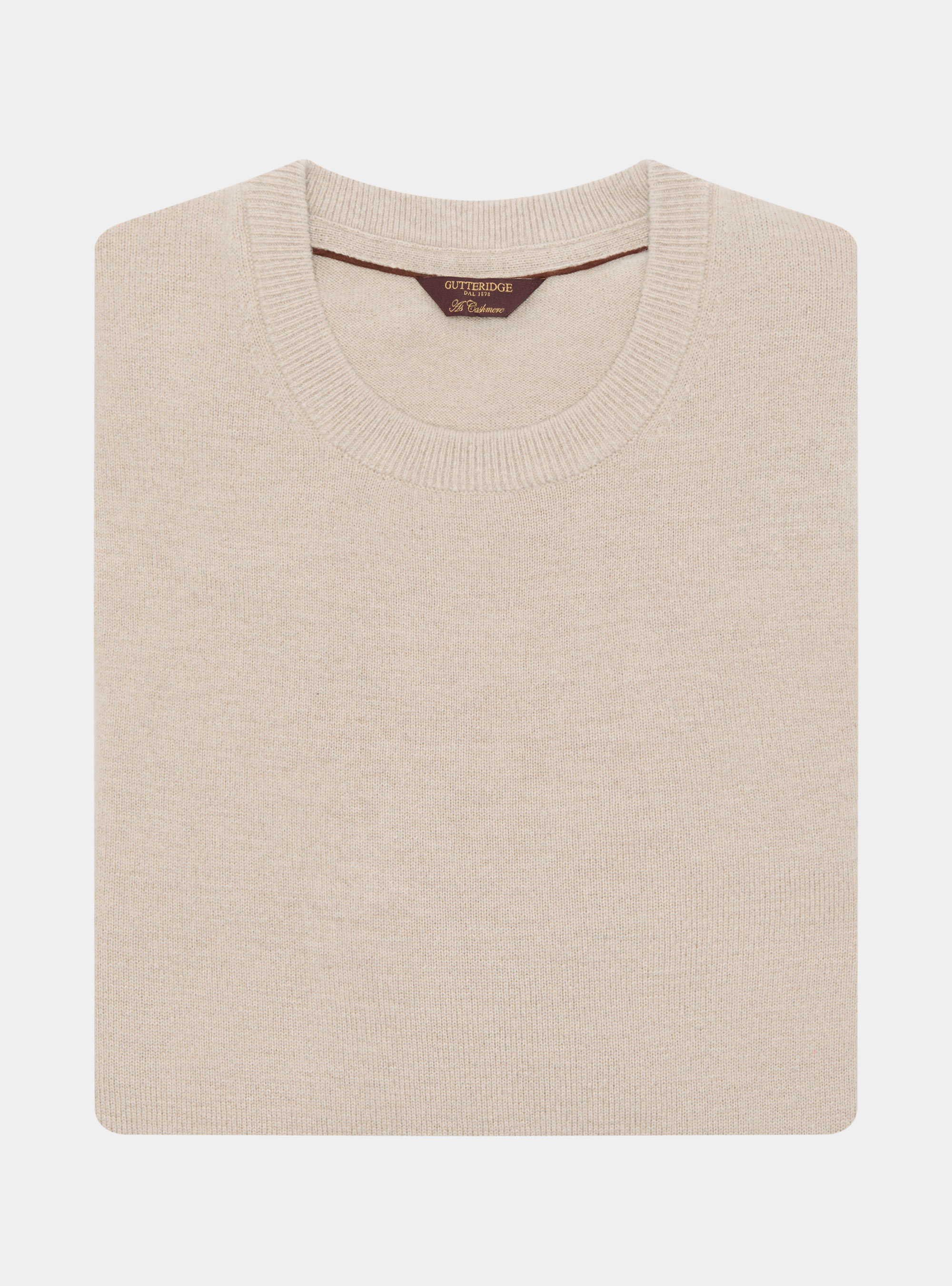 Trikot mit Rundhalsausschnitt aus Lambswool und Kaschmir, ECRU 0560C