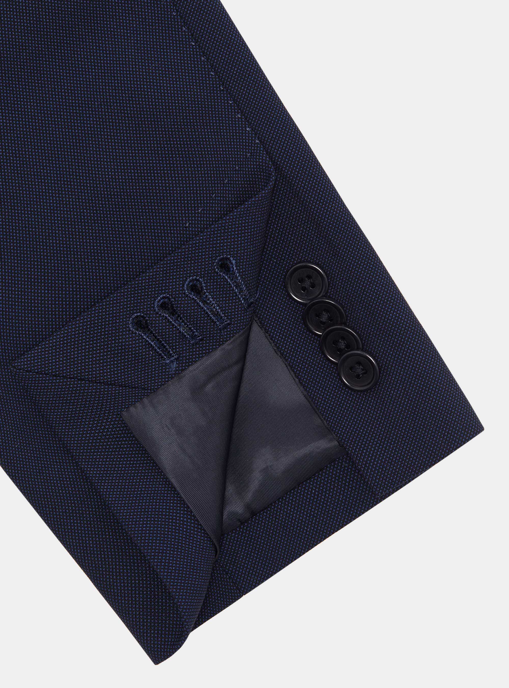 Americana de traje ojo de perdiz, AZUL MARINO