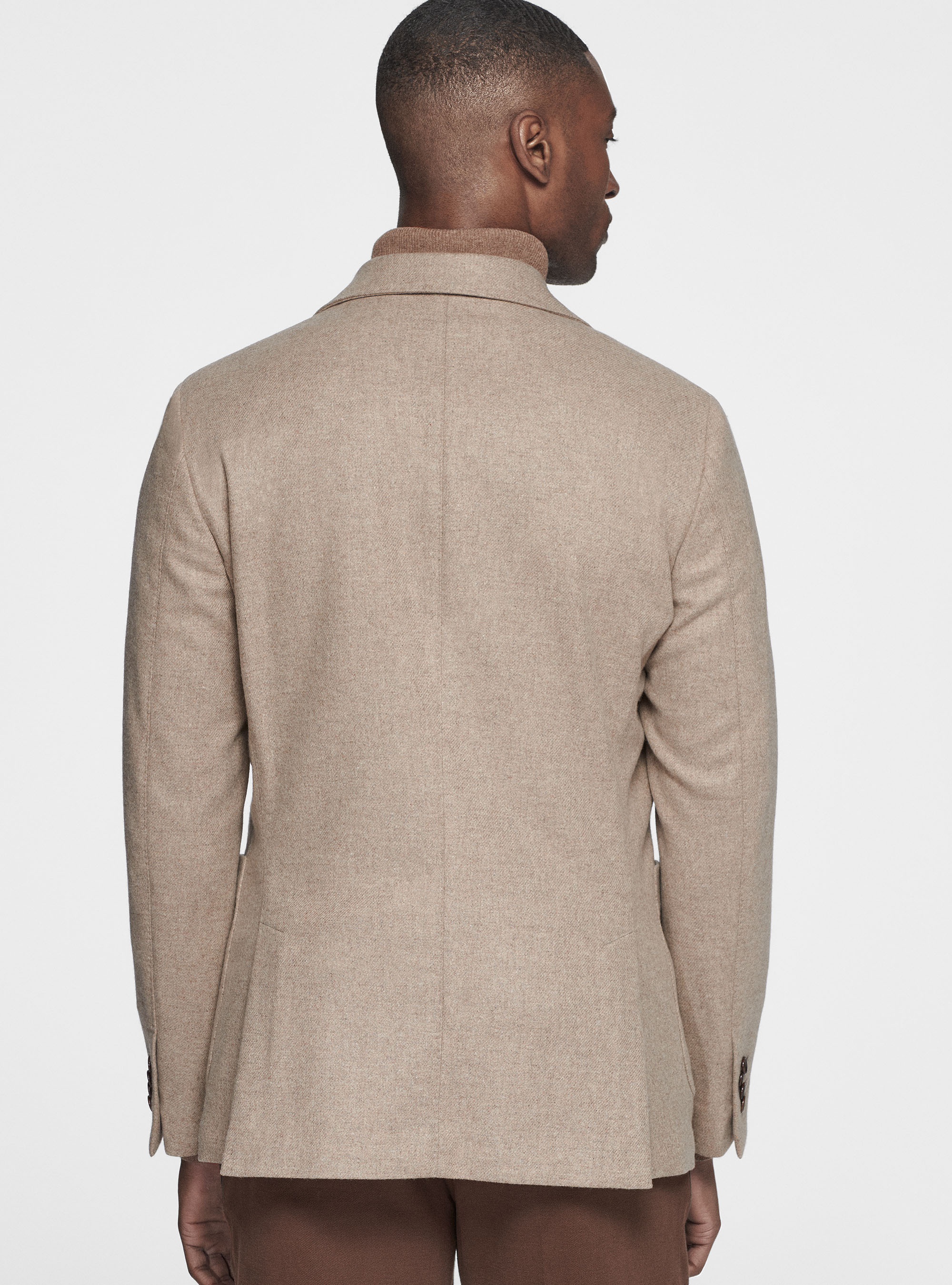 Giacca doppiopetto in flanella Duemilagori, SABBIA