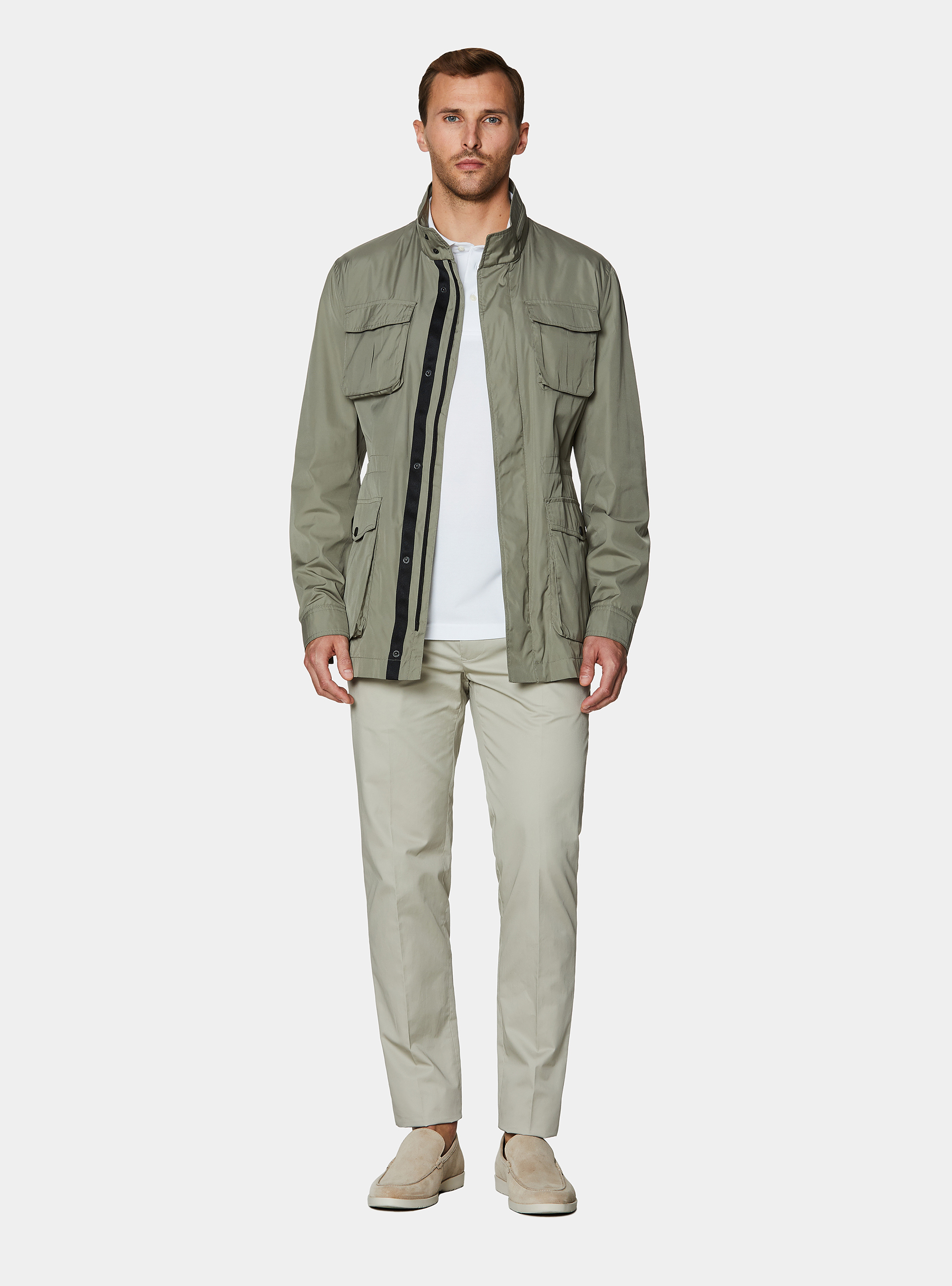 Field jacket en tissu technique, SALVIA 0602C