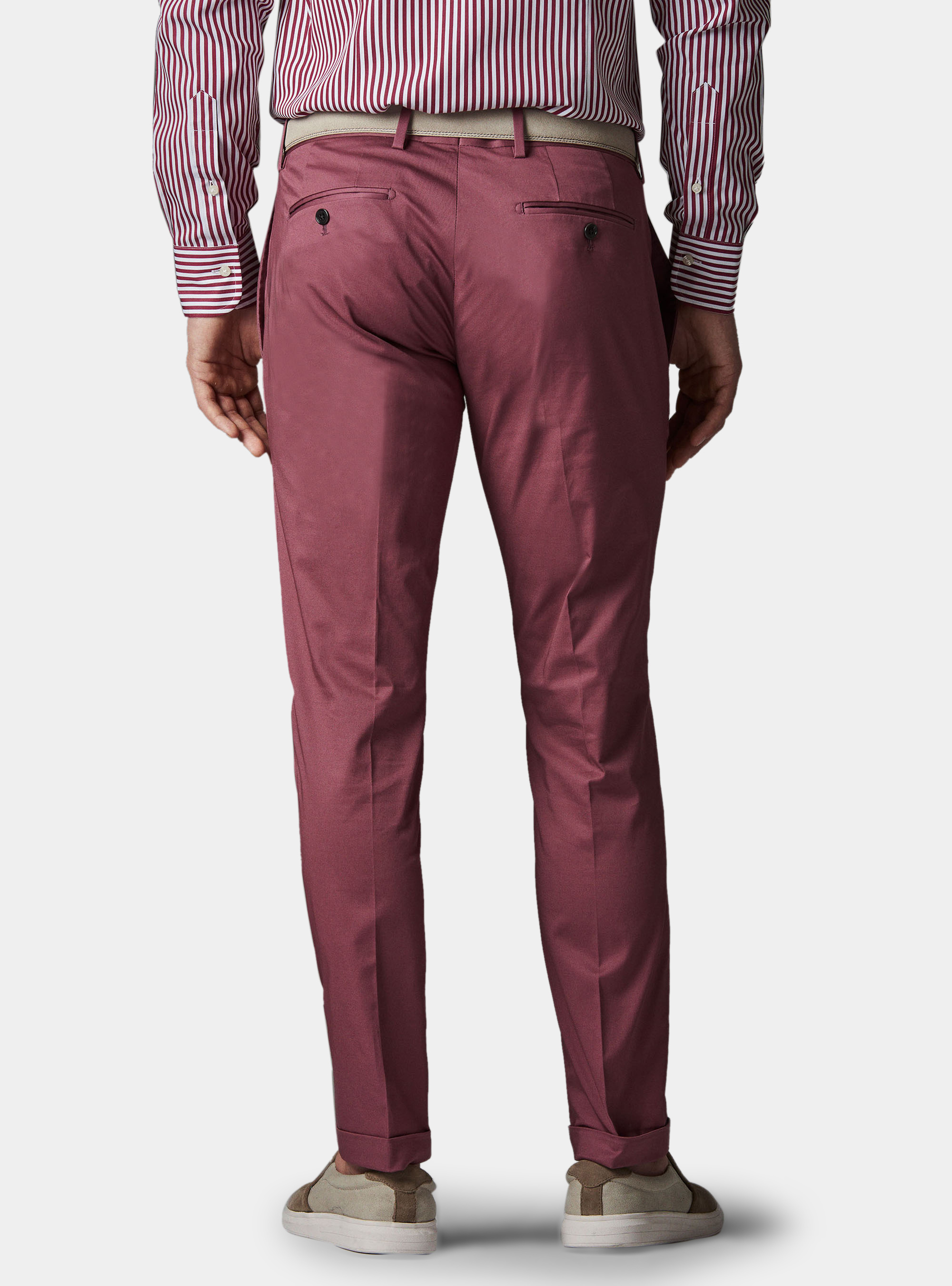 Pantalone per abito in cotone superior, ROSA SCURO 0458C
